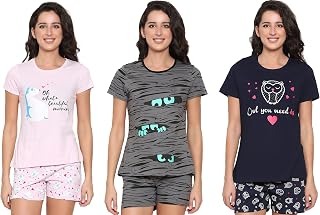 Real Basics Women's Cotton Printed Pyjama Set Price In India