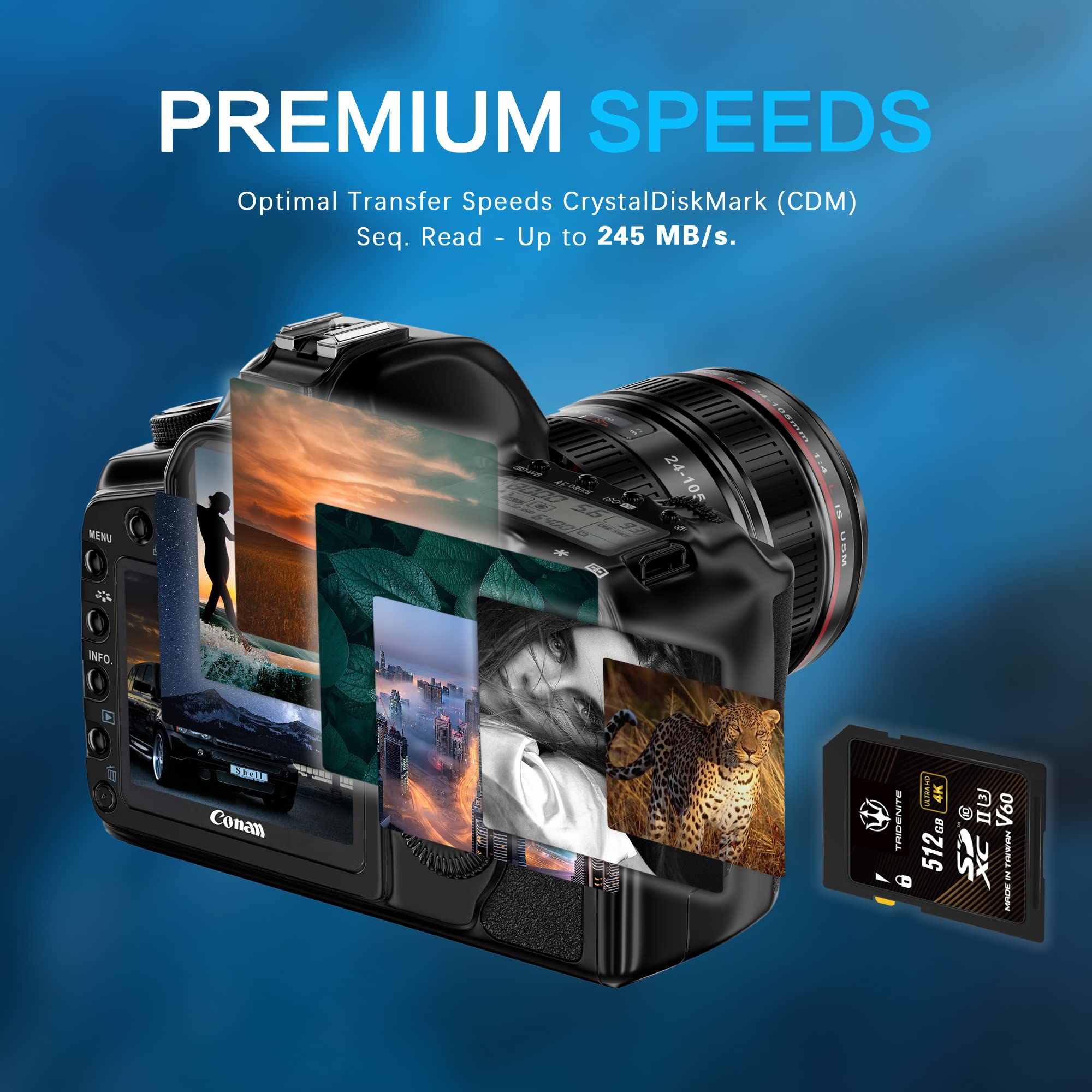 512GB SD Card, Read Speed Up To 245MB/s, UHSII U3 V60