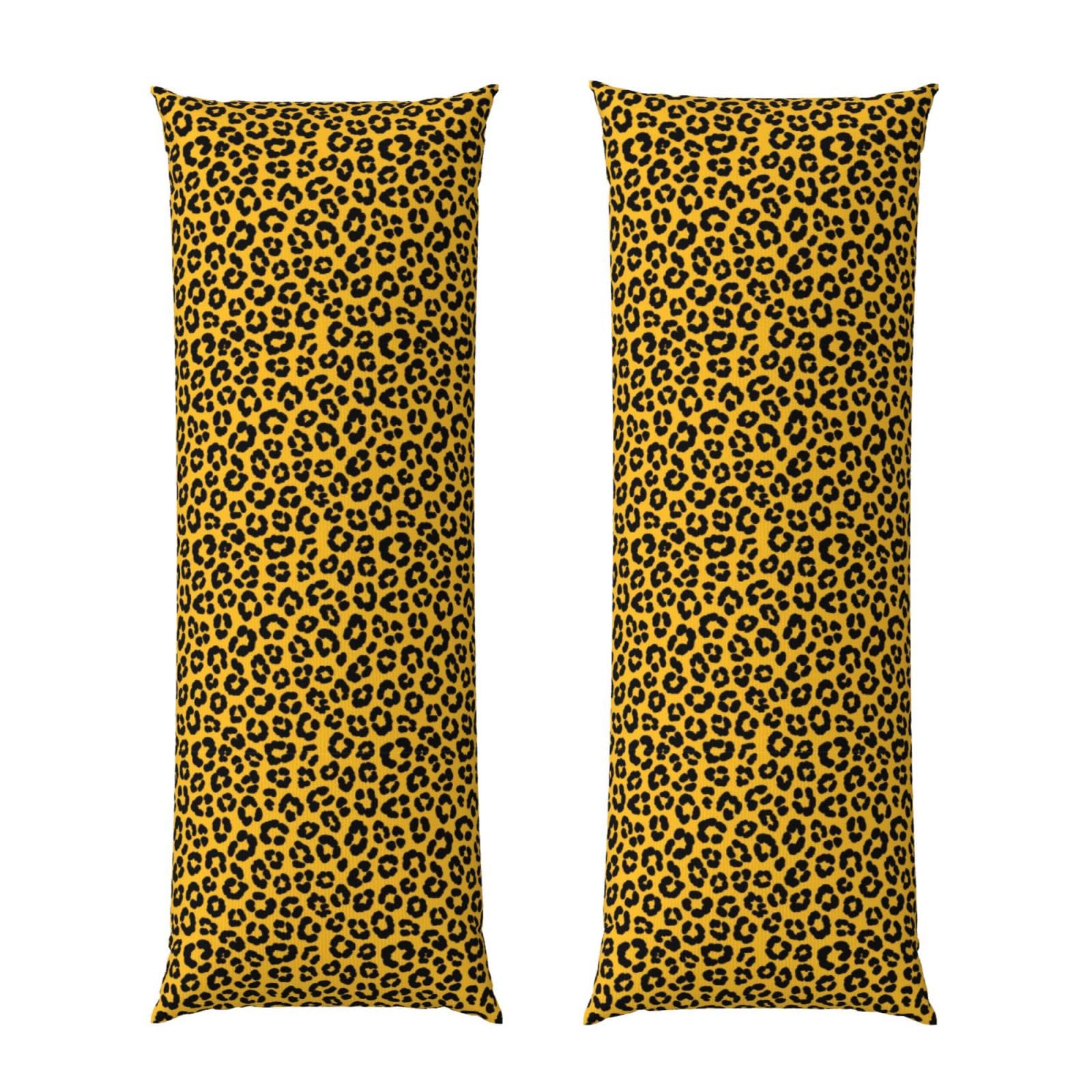 Body Pillow Protector Cover 20x54, Wild Animal Cheetah Leopard Print Yellow, Breathable Ultra Soft Pillowcase with Zipper, Wrinkle Shrinkage Fade Resistant for Bed Couch