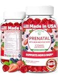 Lunakai USA Made Prenatal Vitamins with Iron & Folic Acid - Delicious Pregnancy Multivitamin Gummies for Women, 60 Count