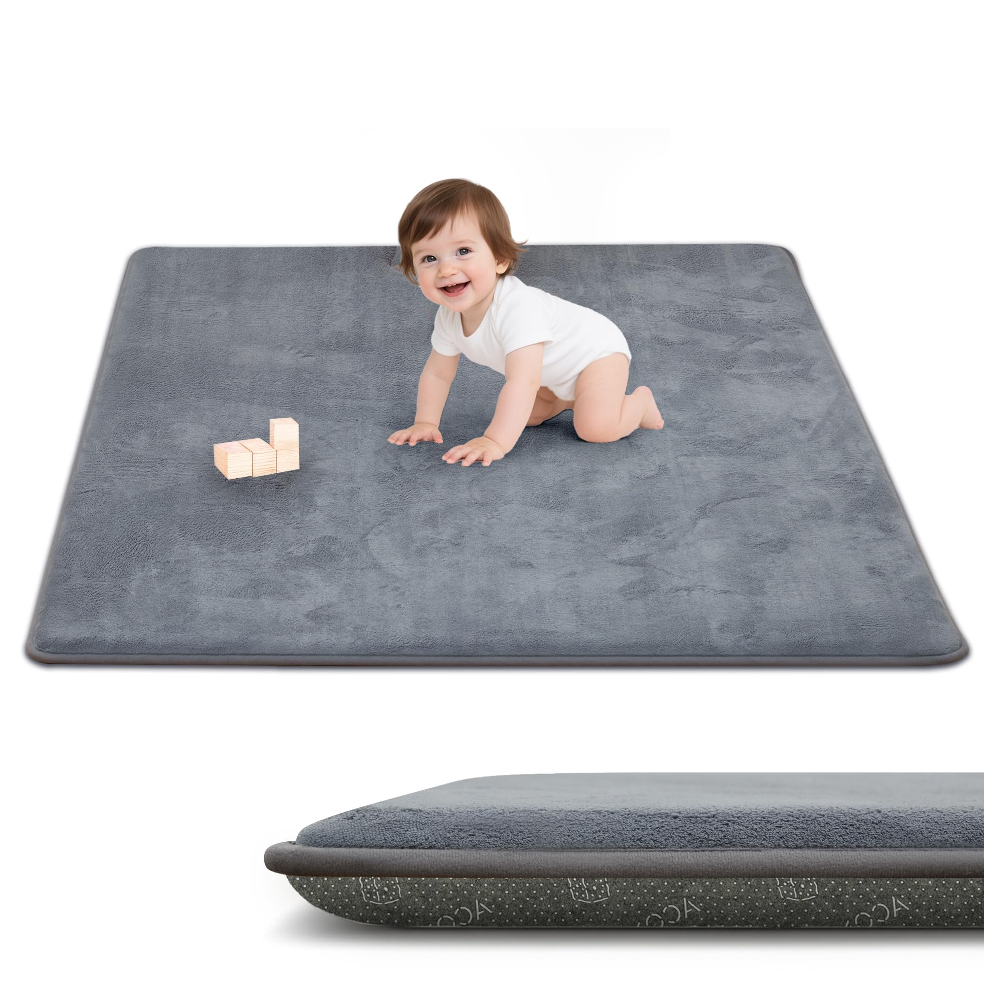 ACOMOPACK 3cm dicke Spielmatte aus Memory-Schaumstoff für Babys