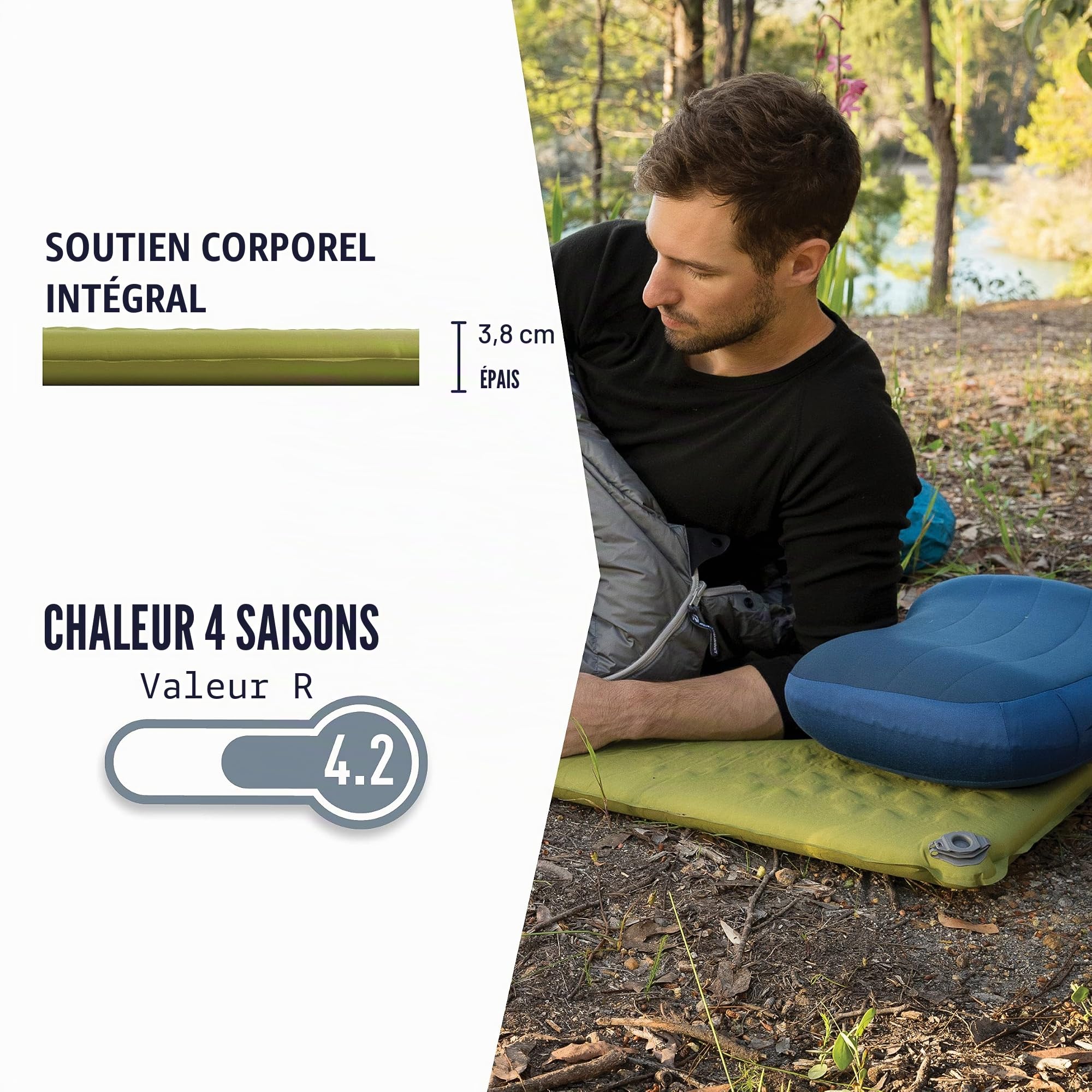 Colchoneta Autohinchable - SI - Camp Mat Self Inflating L Color: Verde Oliva