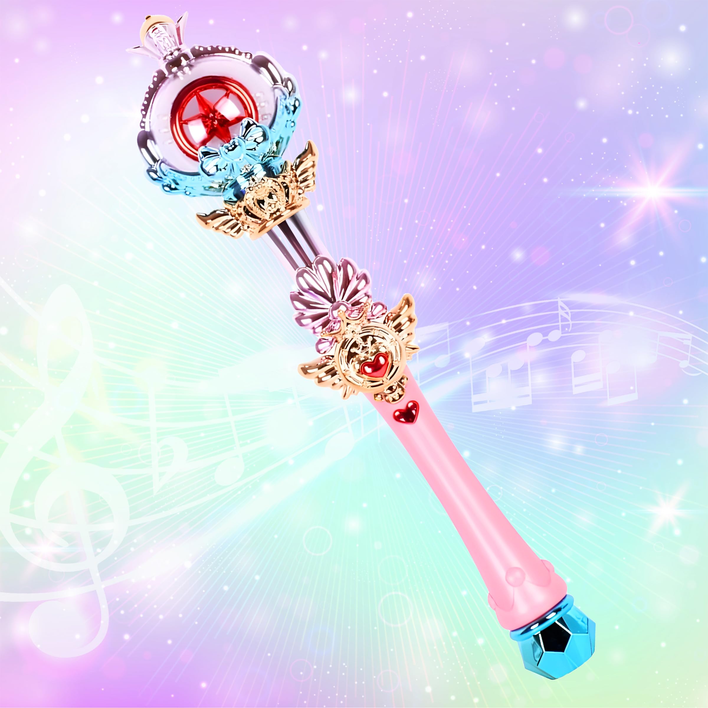 Toyshine Princess Fairy Magic Wand Moon Styling Stick Flashing Toy with Music and Light for Kids - B