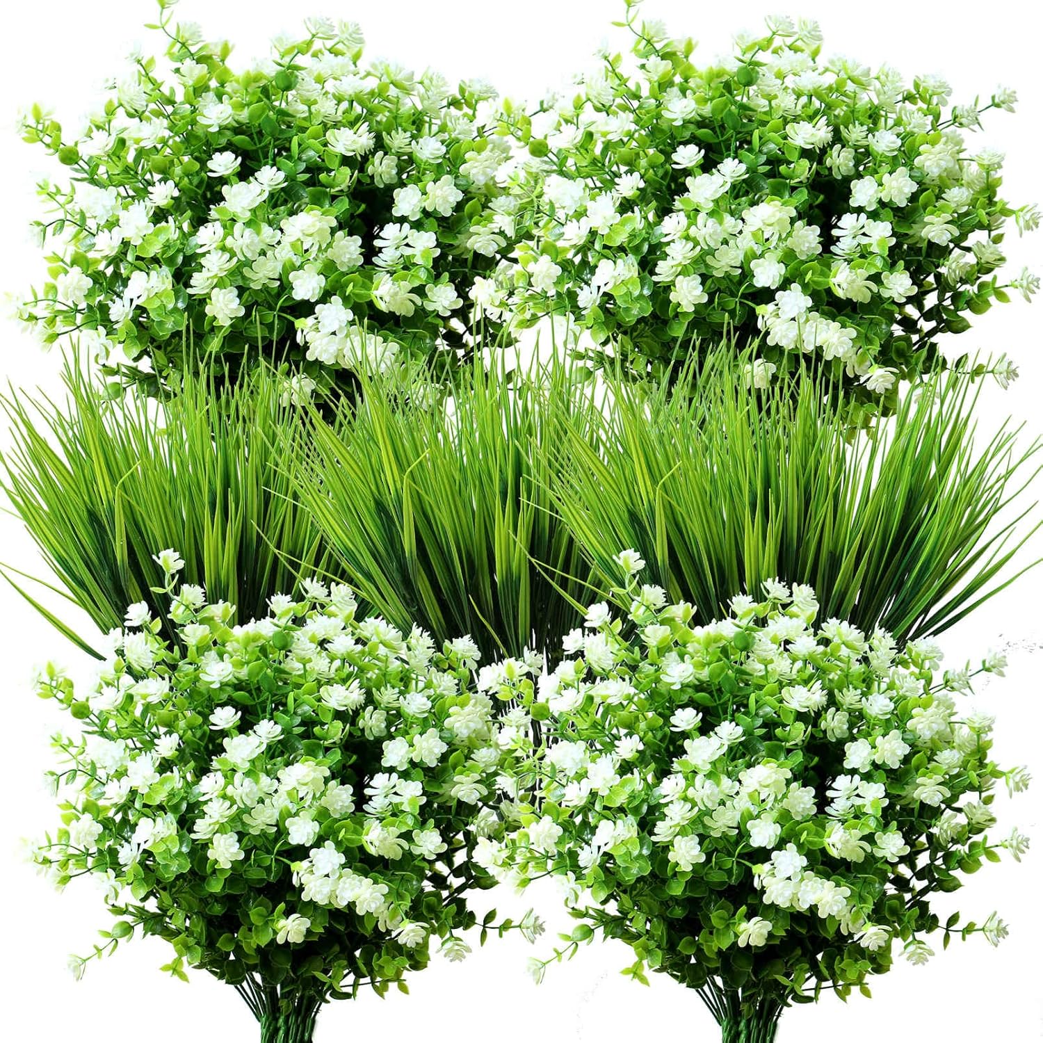 YXYQR 14pcs Artificial Flowers Outdoor UV Resistant Bulk Fake Plastic
