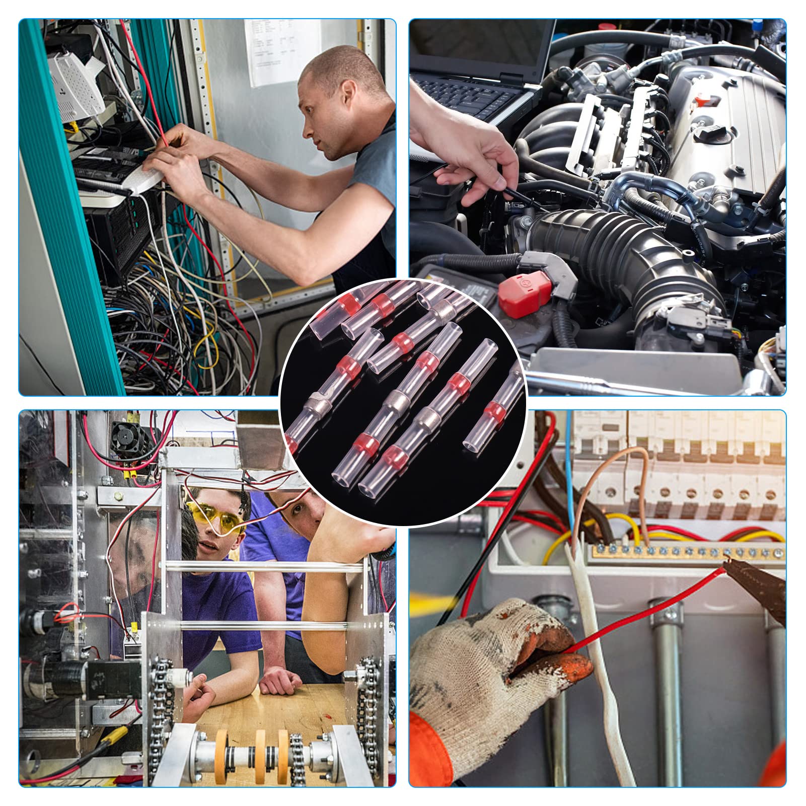 Connettori Termoretraibili 180 Pz - Impermeabili Per Saldatura, 22-18 AWG, Rosso - Foto 5