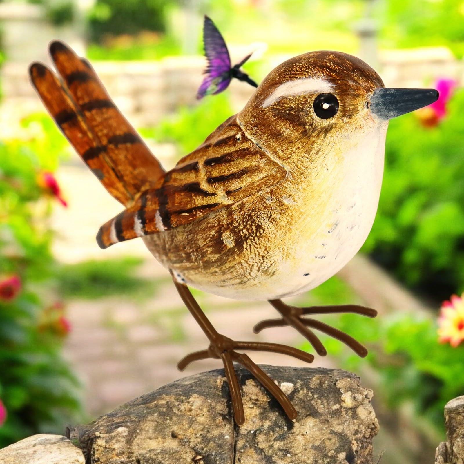 Epsom Door Handle Small Metal Wren (7cm x 5cm x 11.5cm) – Handcrafted Decorative Bird Ornament for Garden, Patio & Home Décor – Weather-Resistant Metal Wren Sculpture for Indoor & Outdoor Use