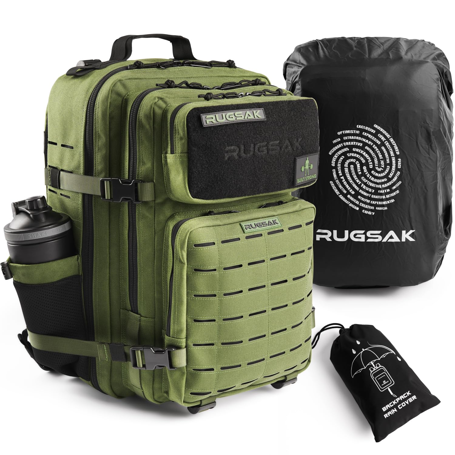 RUGSAK® ALPHA | Mochila táctica [20-45L] impermeable y extremadamente resistente | Mochila militar de supervivencia | para trabajo al aire libre, senderismo, camping y gimnasio, mochila de viaje Molle