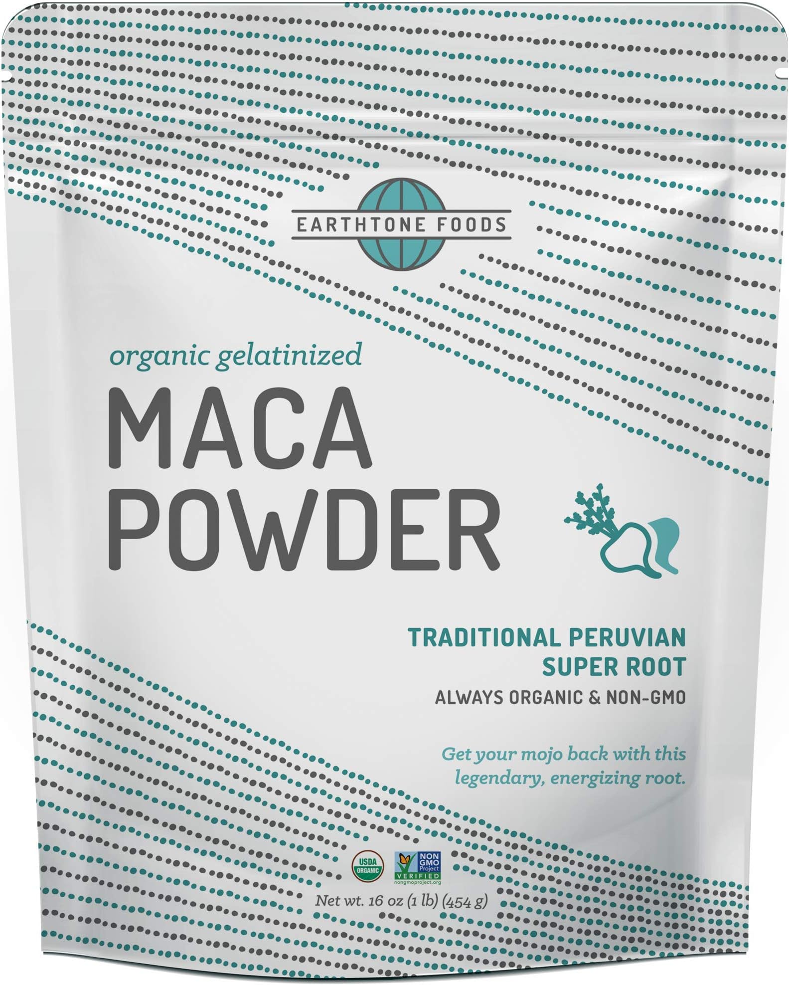 Maca Powder Organic | Premium Peruvian USDA & Paleo Certified Vegan Root - Natural Energy - Gelatinized for Enhanced Digestibility, 16 Ounces