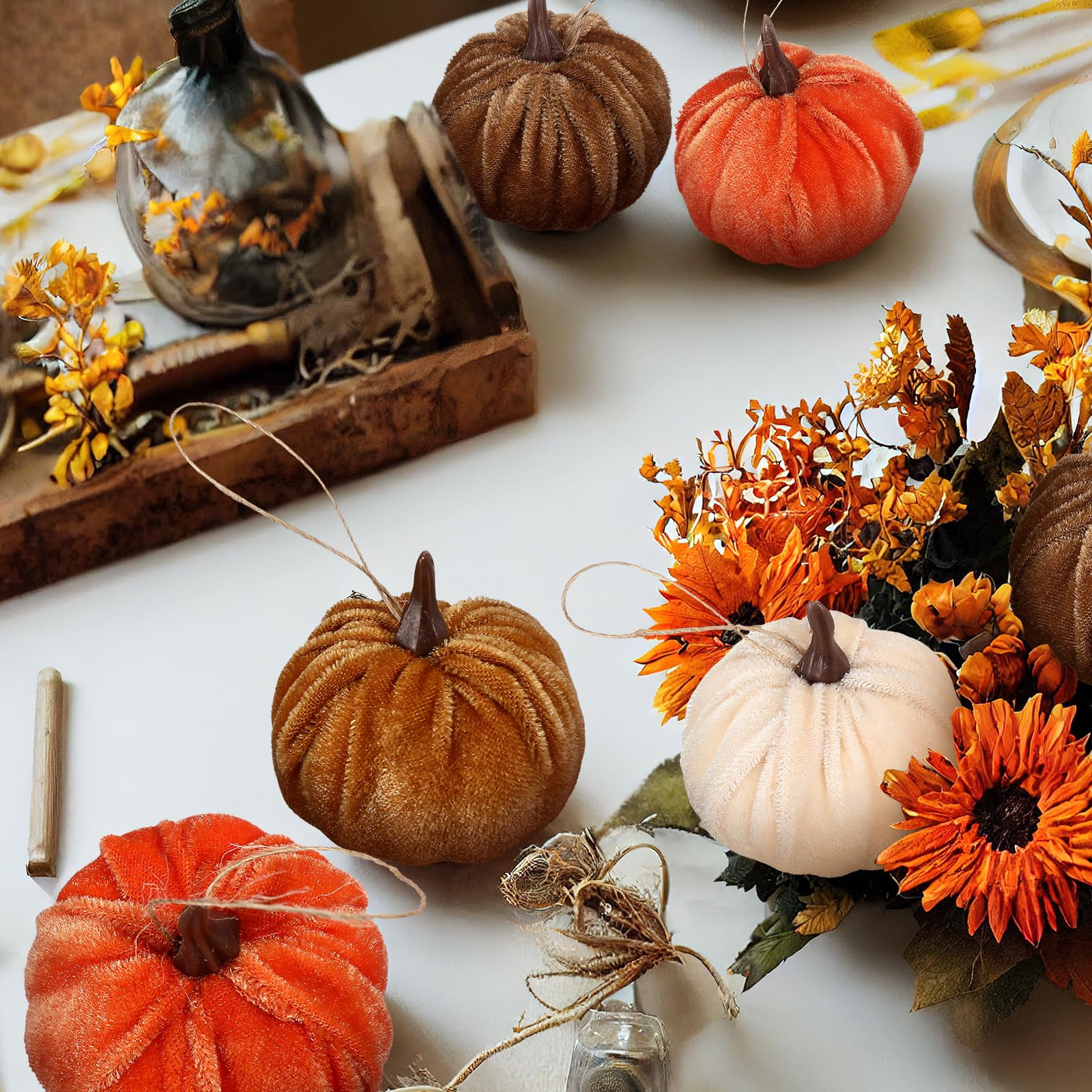 6 Herbst-Thanksgiving-Bänder – Kürbis, Blätter, Glitzer, 30m Gesamt, Für Geschenke & Deko