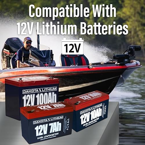 Miniatura 2 de Dakota Lithium - Cargador de batería de ciclo profundo LiFePO4 de 12 V y 10 amperios - Óptimo para cargar rápidamente baterías más grandes, funciona