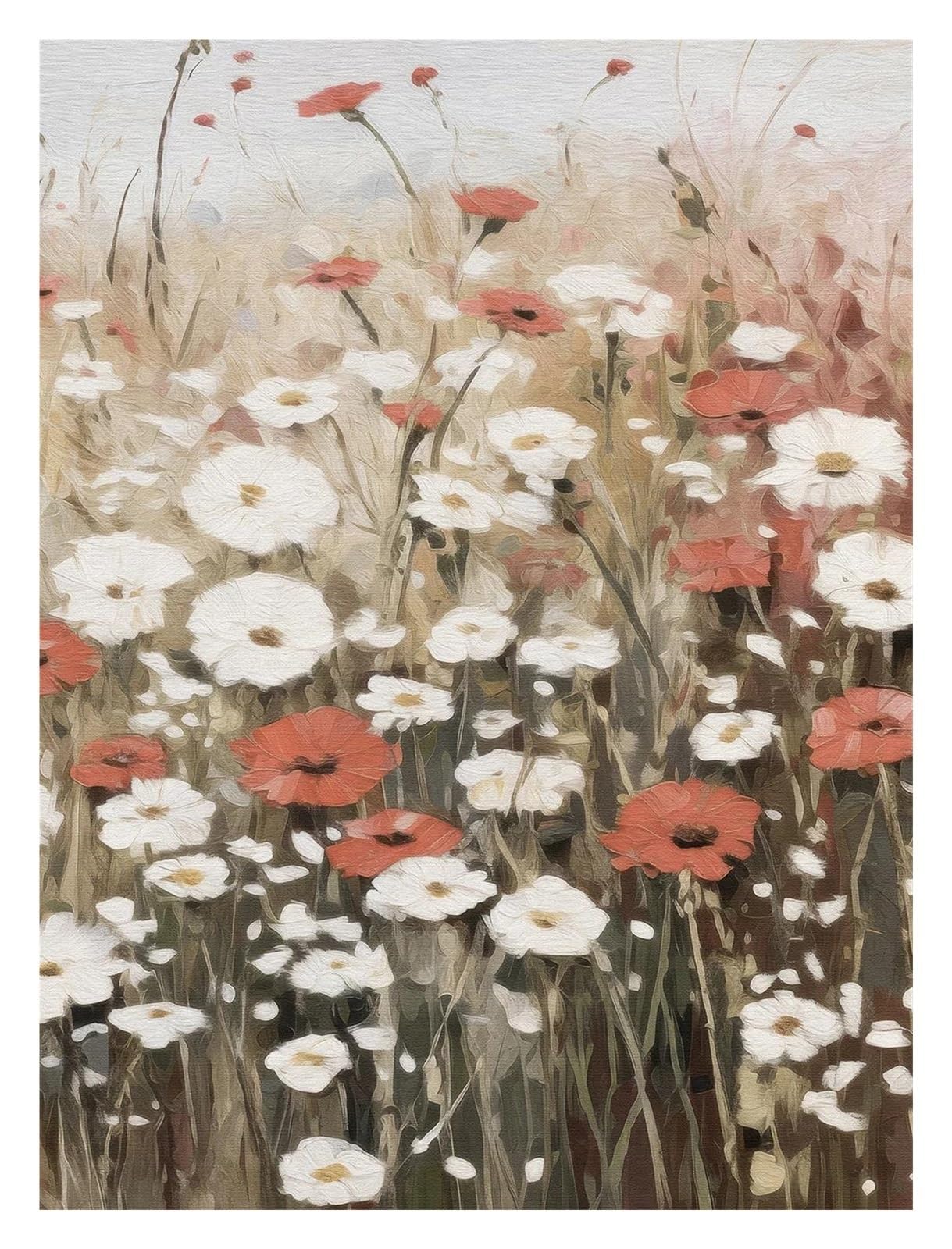 Xenite A Wall Rt Canvas Prints Wildflower Field Poster Prints Landscape Sketch Neutral Forest Canvas Painting For Living Room Home Farmhouse Decoration(,40X60cm)