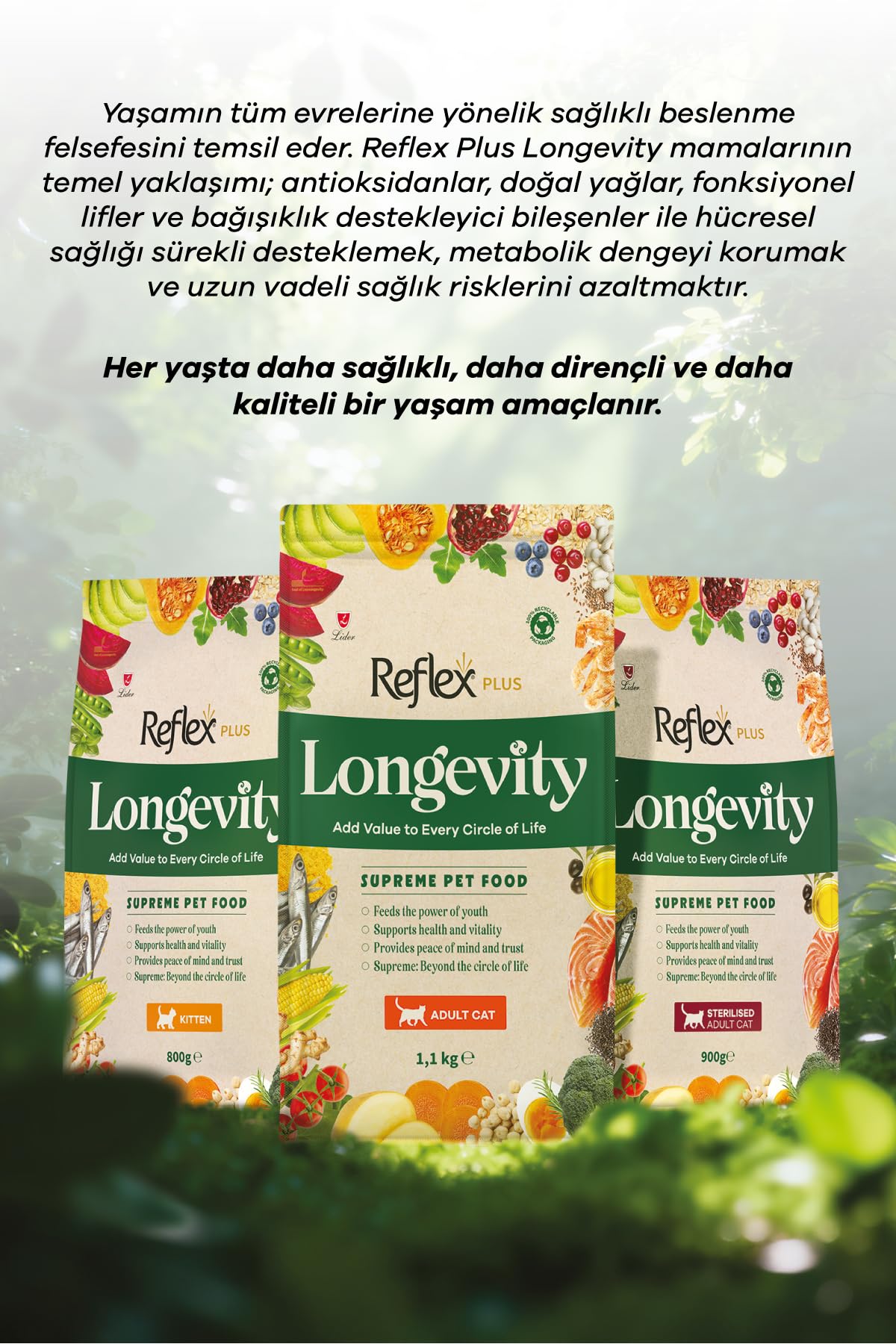 Reflex Plus Longevity Yetişkin Kedi Maması 1100g