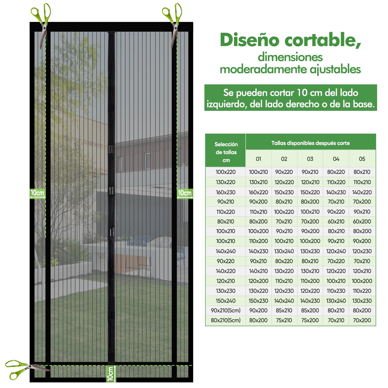 Sekey 130x220 cm magnético cortina para protección contra insectos, magnético Mosquitera para puerta para balcón, sótano Puerta, terrazas para puerta (se puede cortar en altura y ancho), Negro