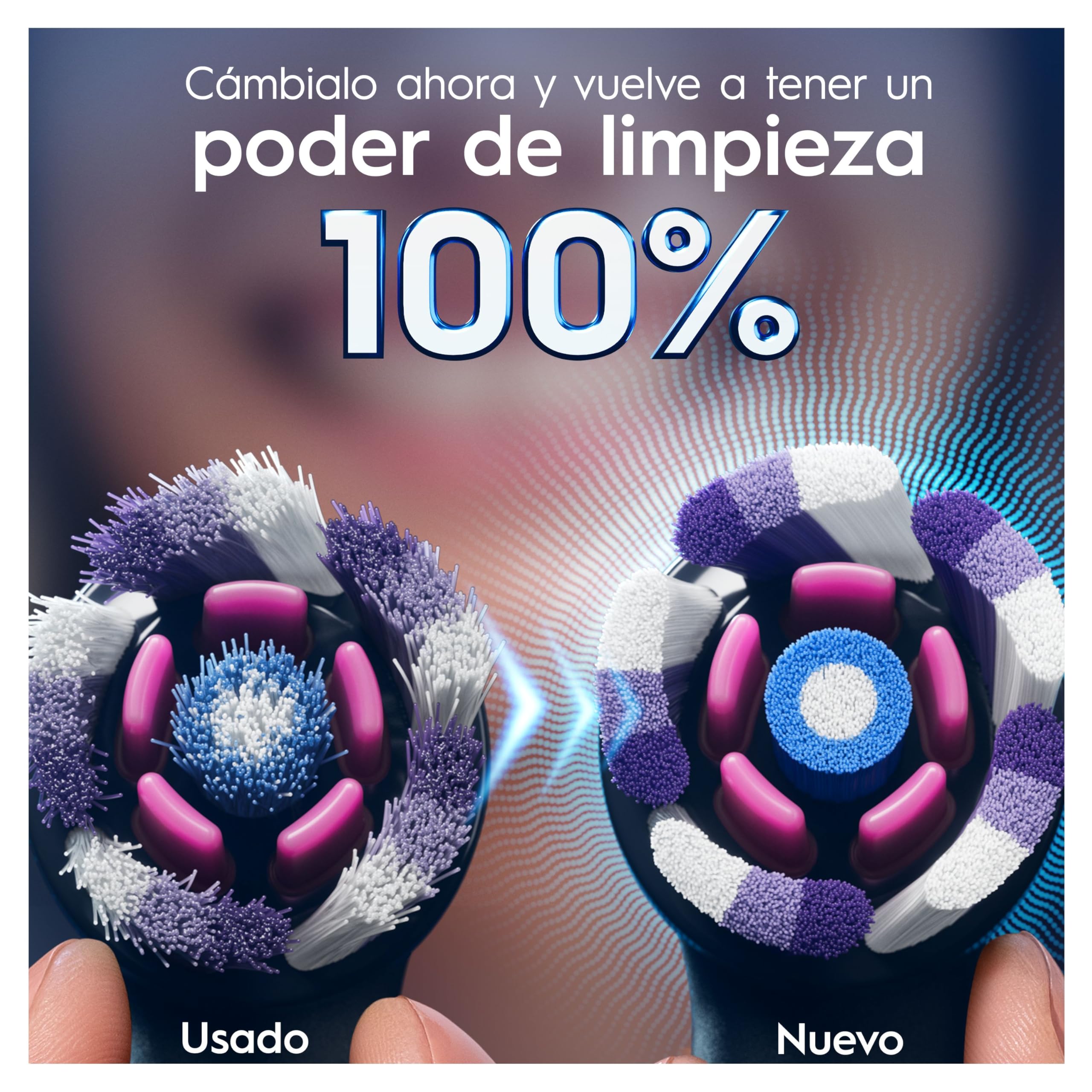 Oral-B Series iO Radiant White Cabezales De Recambio Originales, Pack de 4 Recambios Negros Para Cepillos De Dientes Eléctricos Oral-B iO, Blanqueamiento Dental, Eliminación De Manchas