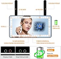 Vista 3 de Espejo de tocador para parabrisas de coche con luces, accesorios recargables para espejo de maquillaje de coche, regalos de cumpleaños para mujeres