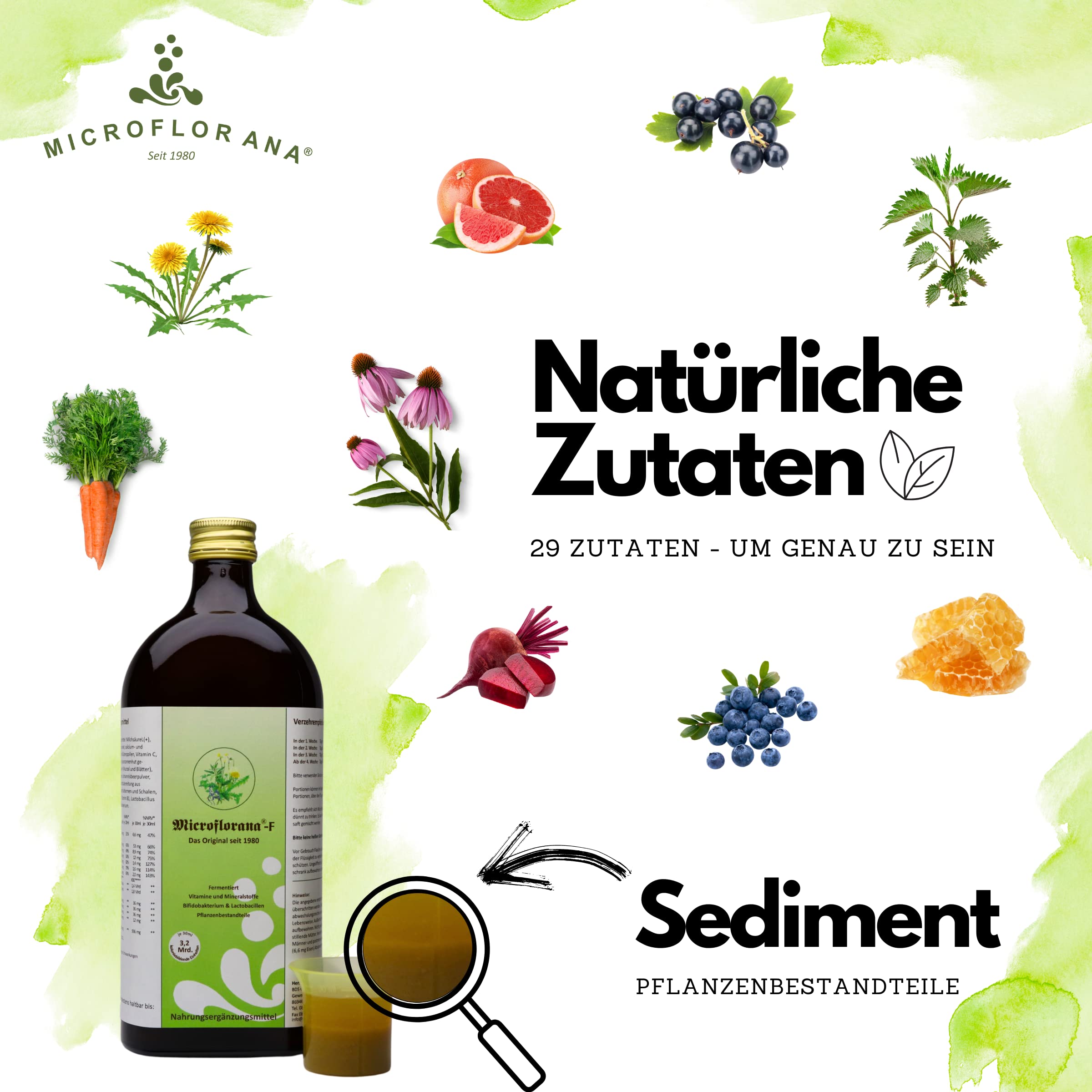 F - Probiotika - Darmsanierung - Ansiedlungsfähige Bakterienstämme - Vitamine und Mineralstoffe - inkl. Dosierhilfe - Pflanzenbestandteile - Probiotika flüssig - Seit 1980-500 ml