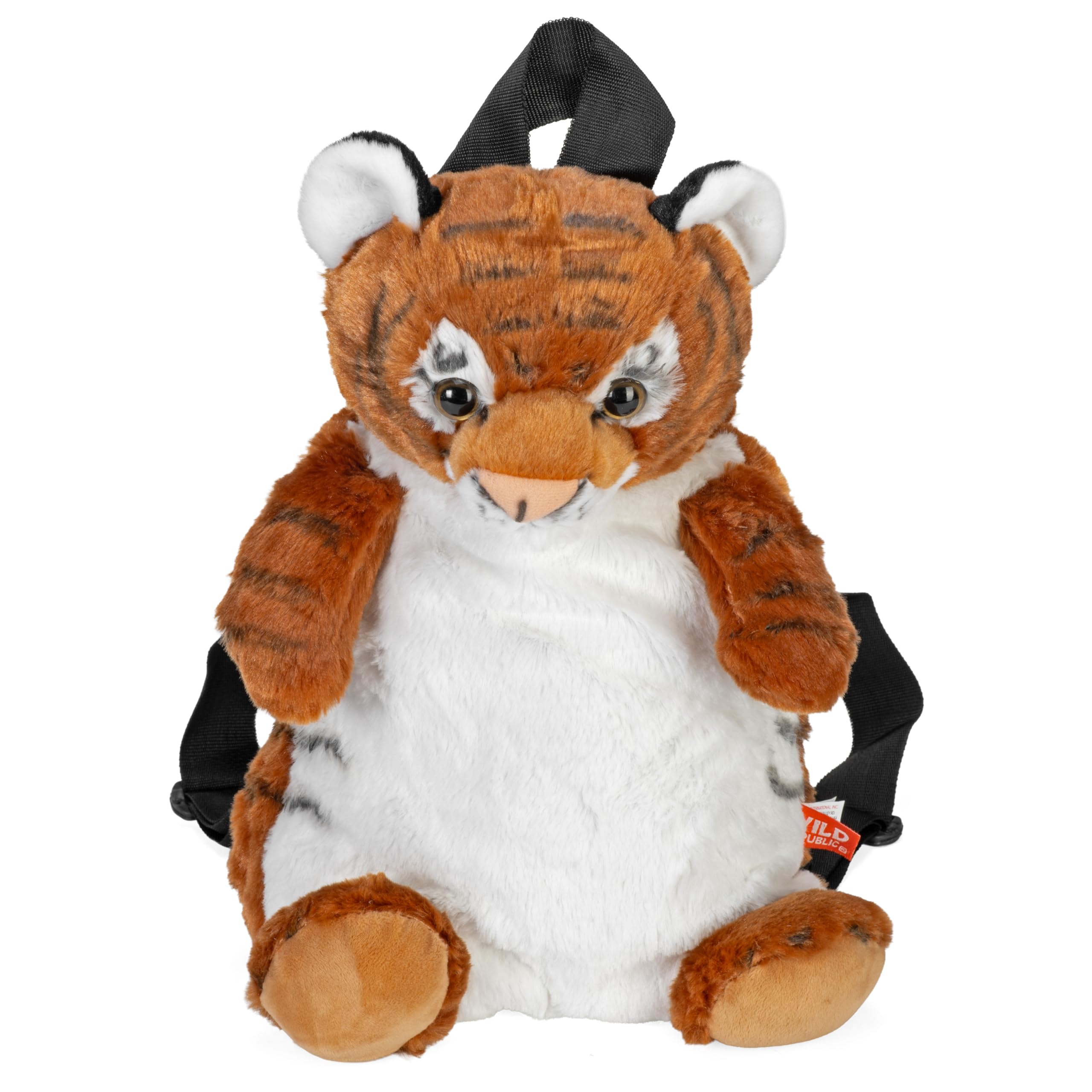 WILD REPUBLIC Backpack Tiger, Soft Toy with Integrated Rucksack, Cuddly Toy, 36 cm, 14"