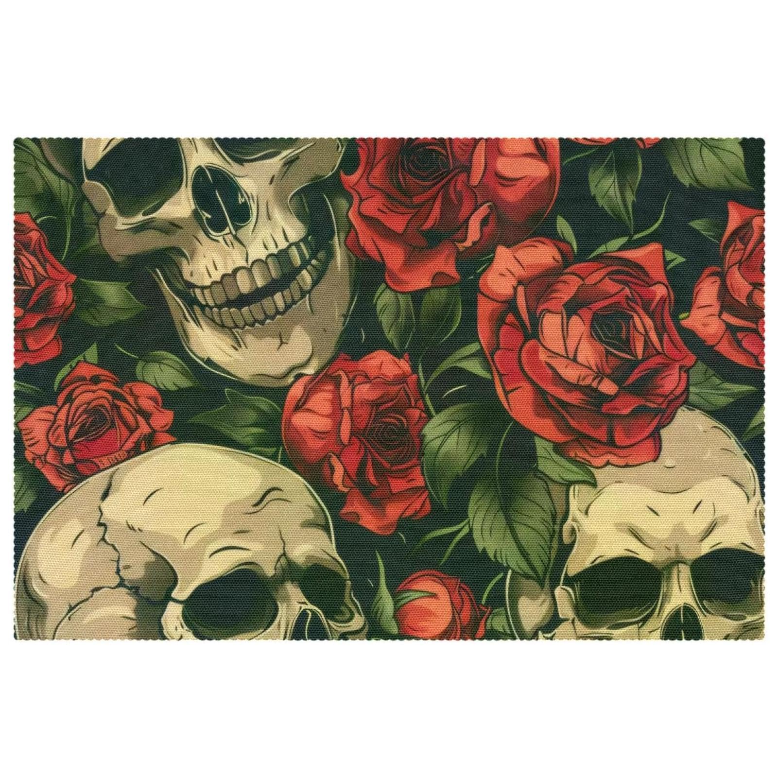 Set de table antidérapant rose rouge fini les rayures sur le bois