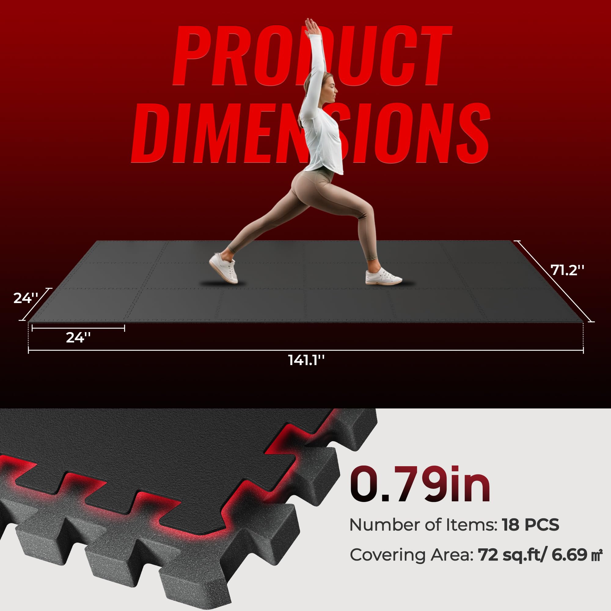 Amazon.com: SUPERJARE 0.79'' Extra-Thick Exercise Equipment Mats
