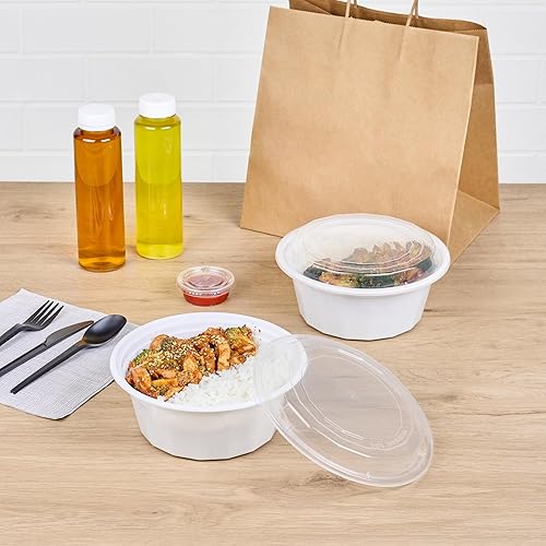 Miniatura 47 de Restaurantware Asporto - Cajas para llevar de 16 onzas, 50 recipientes de alimentos para llevar para microondas, tapas de plástico transparente Negro