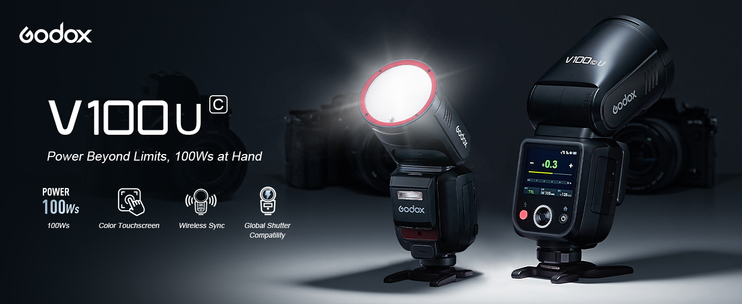 Amazon.com : GODOX V100C USA Flash V100-C U 100w Round Head Touch