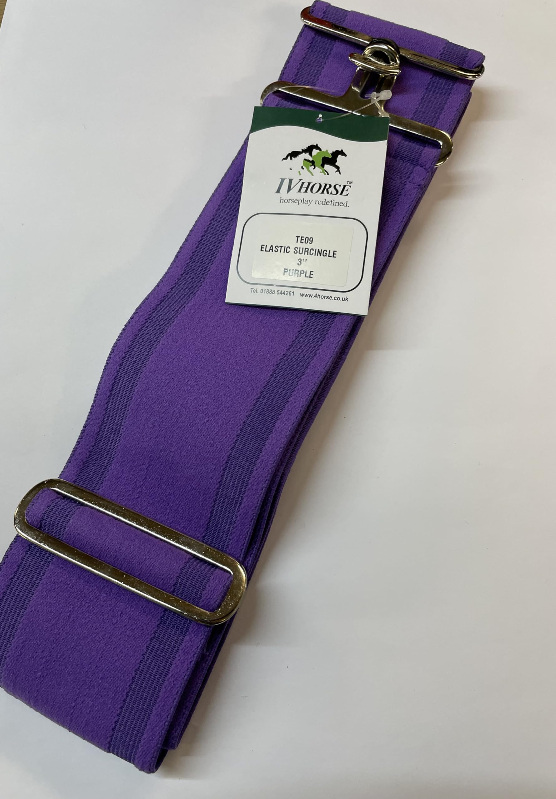 IV Horse Black Elastic Surcingle, 3 Inch Wide, Horse Tack Equipment, Adjustable Training Aid (Lilac)