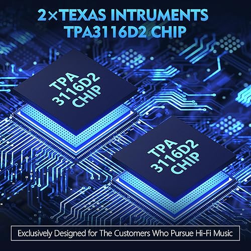 Miniatura 3 de AEXCVG Amplificador de audio estéreo de alta fidelidad, receptor estéreo Bluetooth 5.0 AK-3116, 2.0 canales 100 W x 2 mini amplificador Bluetooth