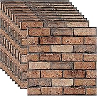 10 Pack 3D Peel and Stick Brick Wall Panels - Waterproof PVC Self-Adhesive Tiles for Kitchen Backsplash, Bathroom, Bedroom Accent Walls