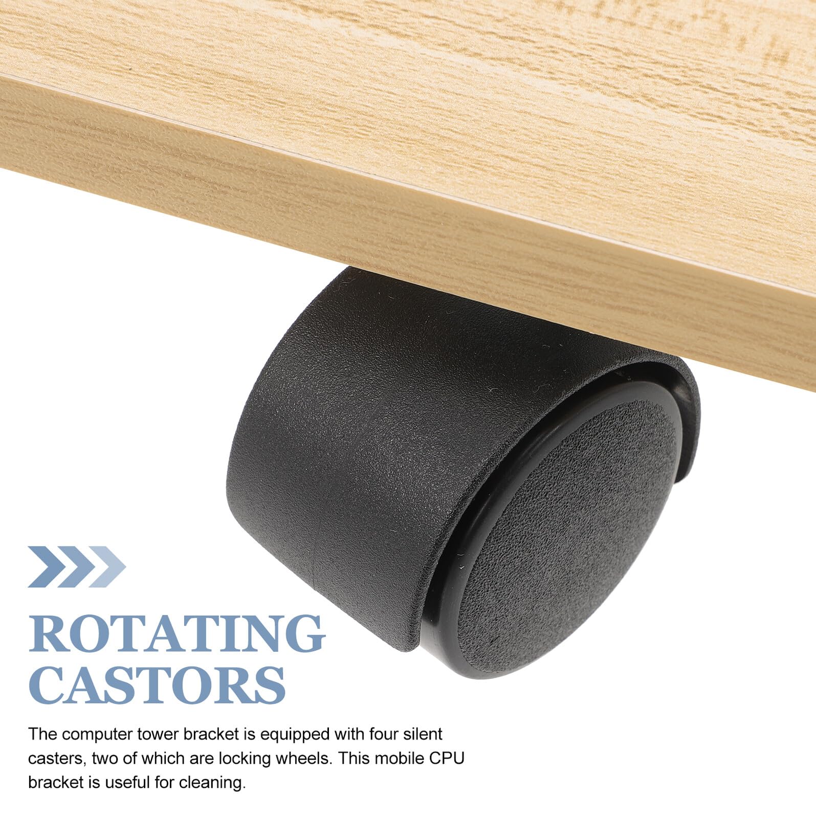 Soporte Rodante para Torre de PC de Madera Base Ajustable y Ruedas Giratorias Soporte de Suelo para Ordenador Capacidad de Carga Carrito Móvil para Escritorio Adecuado para
