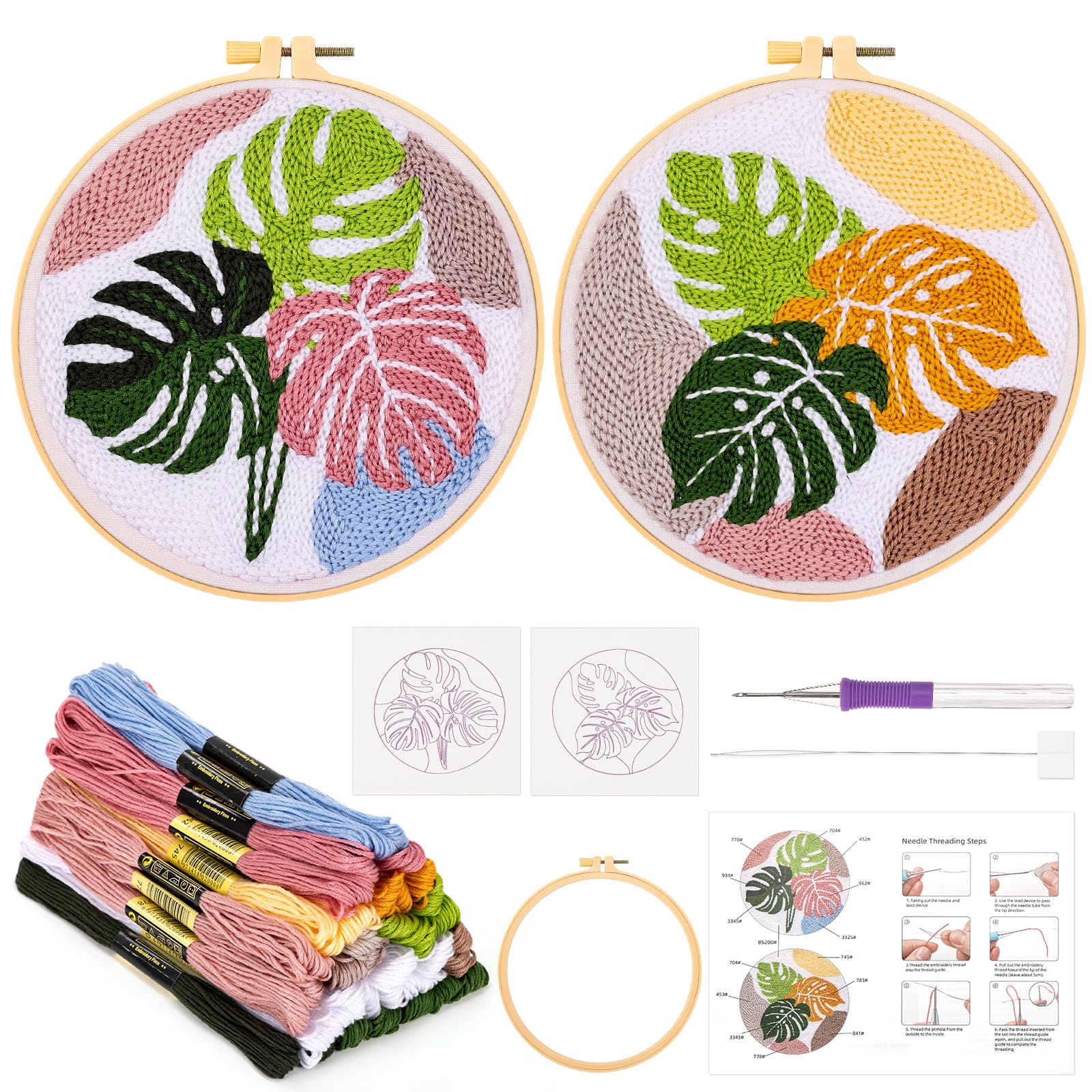 jsrqt kit punch needle monstera 2