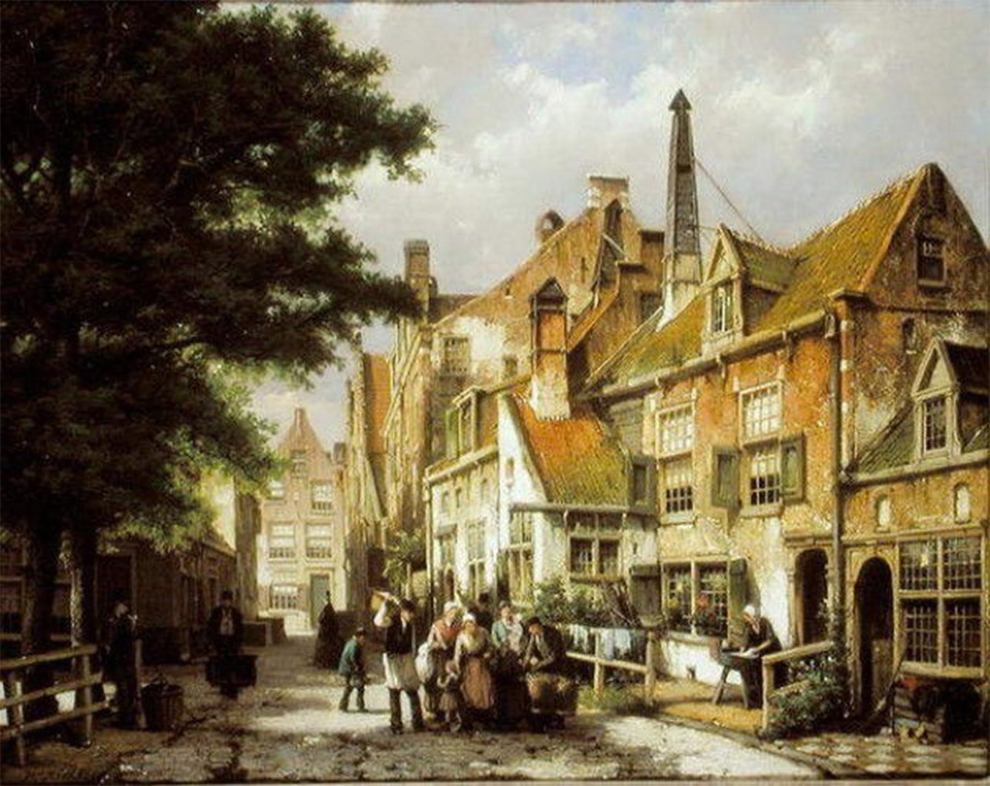 SERENDIPITP Vintage Wall Art Canvas Nordic Poster Canvas Print Picture Street Scene by Willem Koekkoek Wall Art Poster for Home Decor 60x90cm
