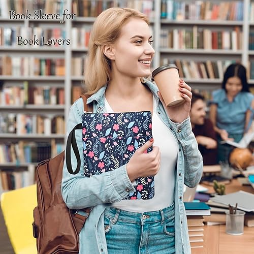 Miniatura 2 de Protector de libros con funda de libro, fundas de libros para libros de bolsillo, tela lavable, fundas de libro con cremallera, regalos para amantes
