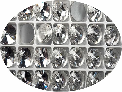 Miniatura 4 de Cristal, Preciosa Czech MC Rivoli Flatback Stones Style #438-11-301 Plateado Foiled, Tamaño 0.551 in (12 Piezas)