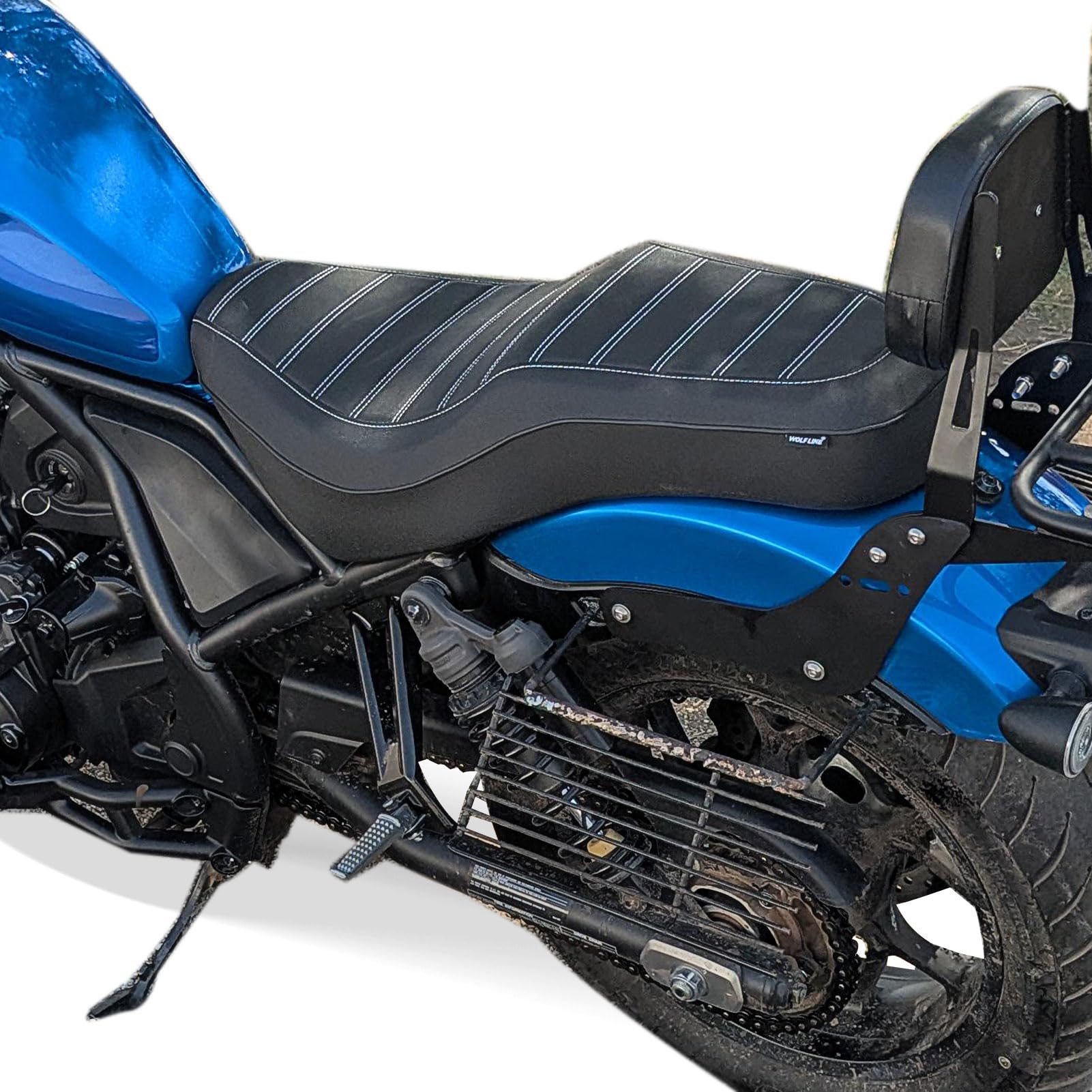 Photo 1 of Midimttop For Honda Rebel 1100 CMX1100 2021-2026 Motorcycle 2-Up One-Piece Seat, Front Driver & Rear Passenger Pillion Comfort Cushion Pad Set,Pressure Relief Saddle (Stripe Style)