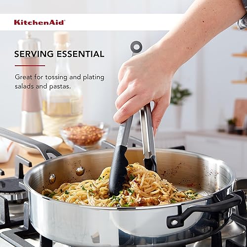 Miniatura 4 de KitchenAid Pinzas de acero inoxidable con punta de silicona, 9 pulgadas, color negro