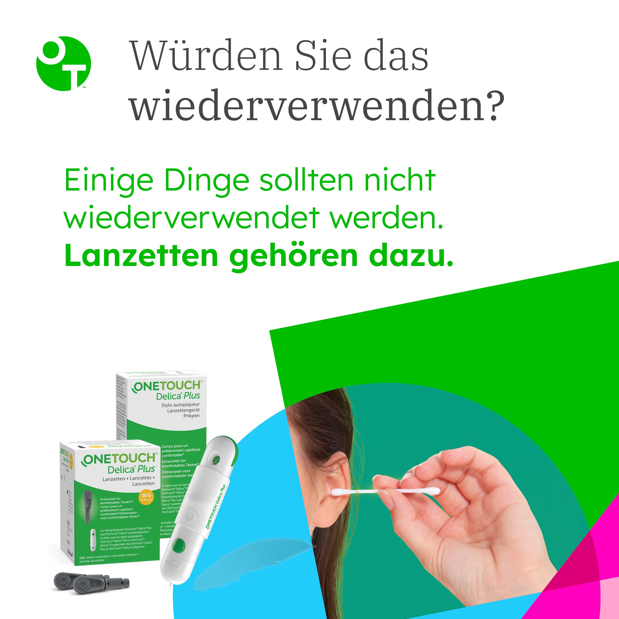 OneTouch Select Plus Kombi-Pack M für Blutzuckermessung |Teststreifen & Lanzetten für Diabetes (Zucker-Krankheit)| 60 Tests | 2 Packungen Teststreifen, je 30 Stück I 2 Packungen Lanzetten,je 30 Stück