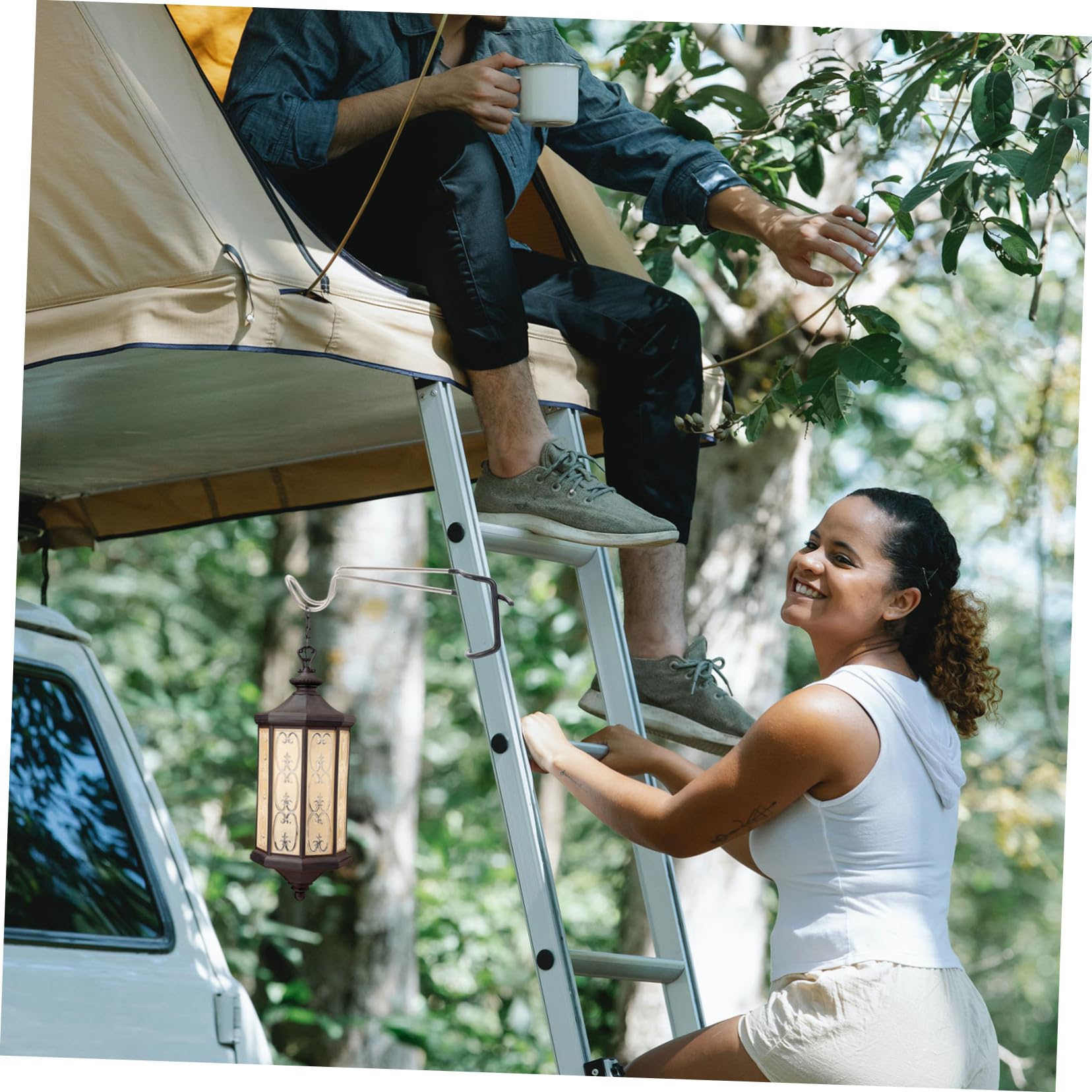 ibasenice Outdoor Lamp Hook Tent Accessory Portable Camping Hiking Light Hanger Non-Slip Design