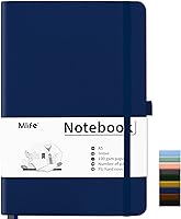 Vista 25 de Mlife A5 Lined Journal Notebook,Notebooks 200 Pages with Premium 100gsm Inkproof Paper Thick,PU Hard Cover journals,Inside Pocket,Elastic Blue