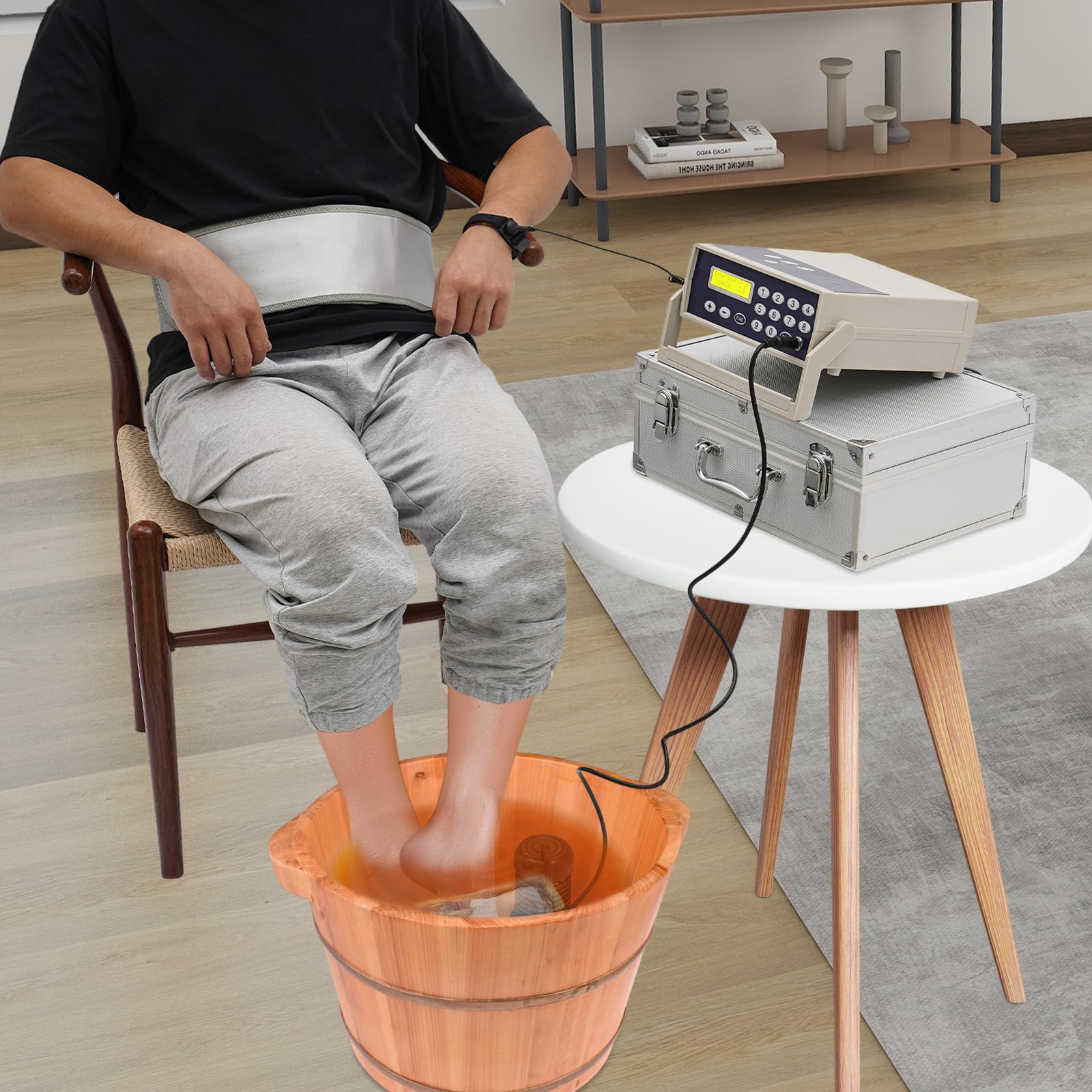 30-Minuten-Automatik Fußbad Fussbad Mit Massagefunktion Massagegerät Fußsprudelbad Fußbad-Maschine mit Ionen-Technologie Vielseitig einsetzbar