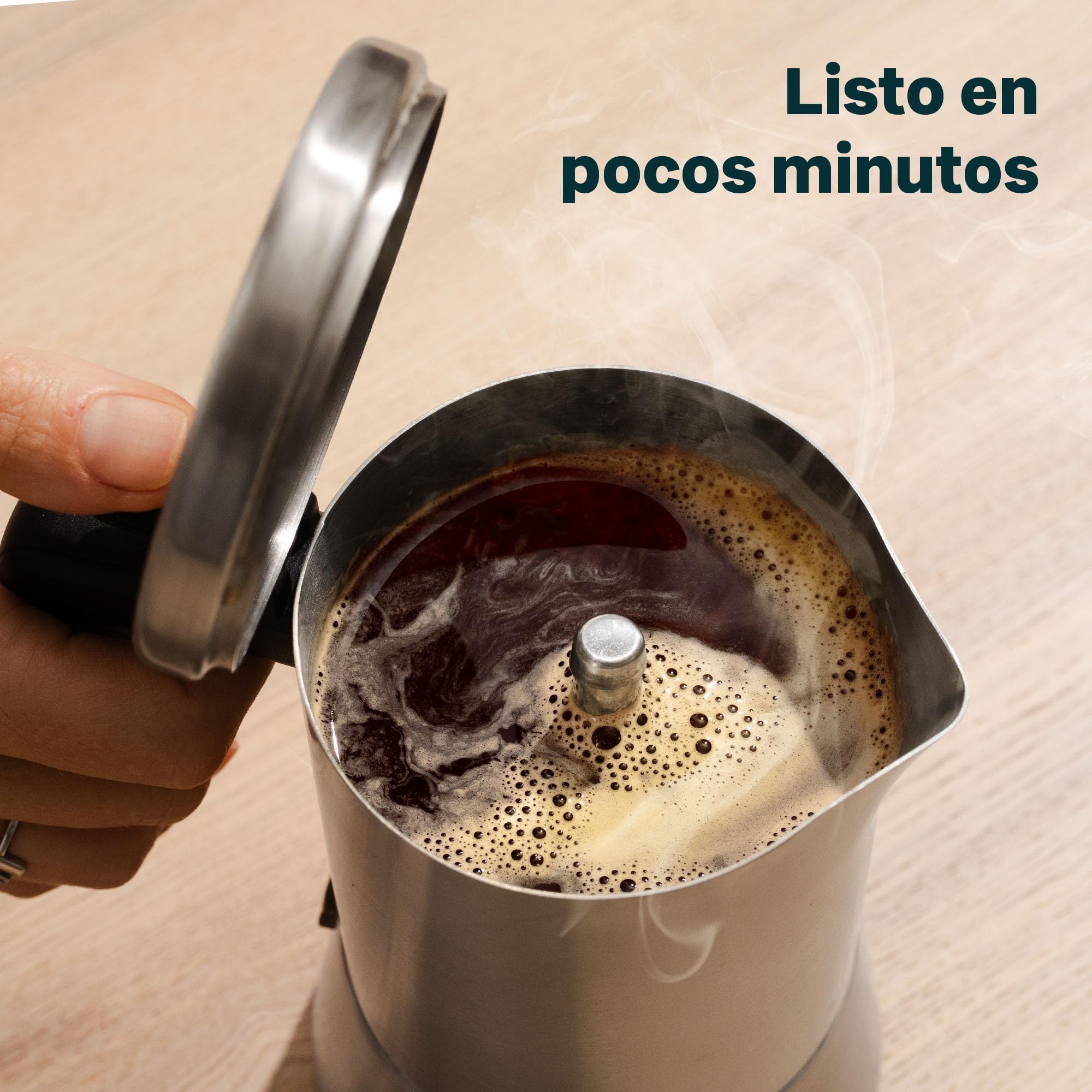 SILBERTHAL Set moka 300ml y molinillo café manual - Inducción y gas - Inox | Acero inoxidable - Disfruta del café en casa - Recién molido - Molienda ajustable - Frescura aromática y diseño