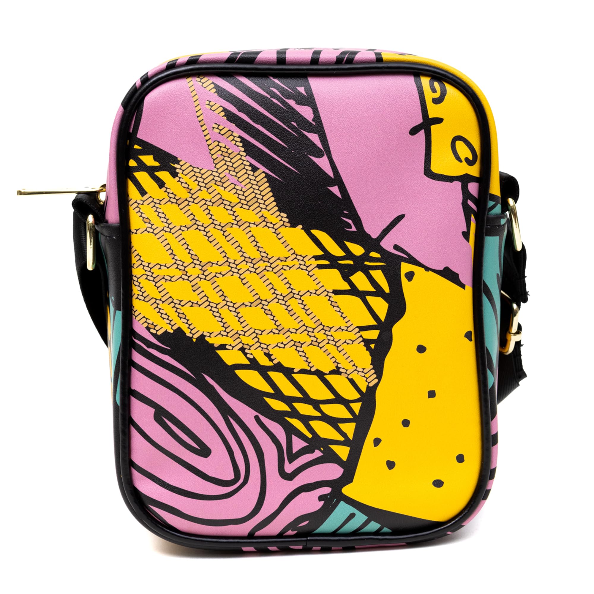 Disney Vegan Leather Crossbody Backpack for Men and Women with Adjustable Strap,The Nightmare Before Christmas Sally Dress Patchwork