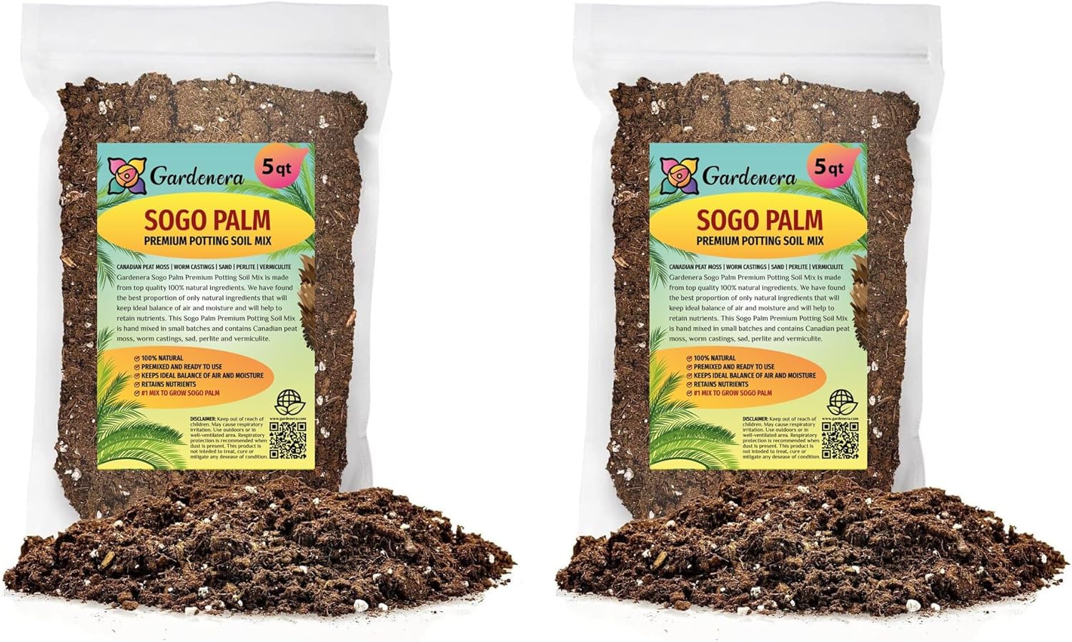 GARDENERA SOGO Palm Plant Potting Soil - Experience Striking Form and Vibrant Growth with Professional Grade Mix - 10 Quart