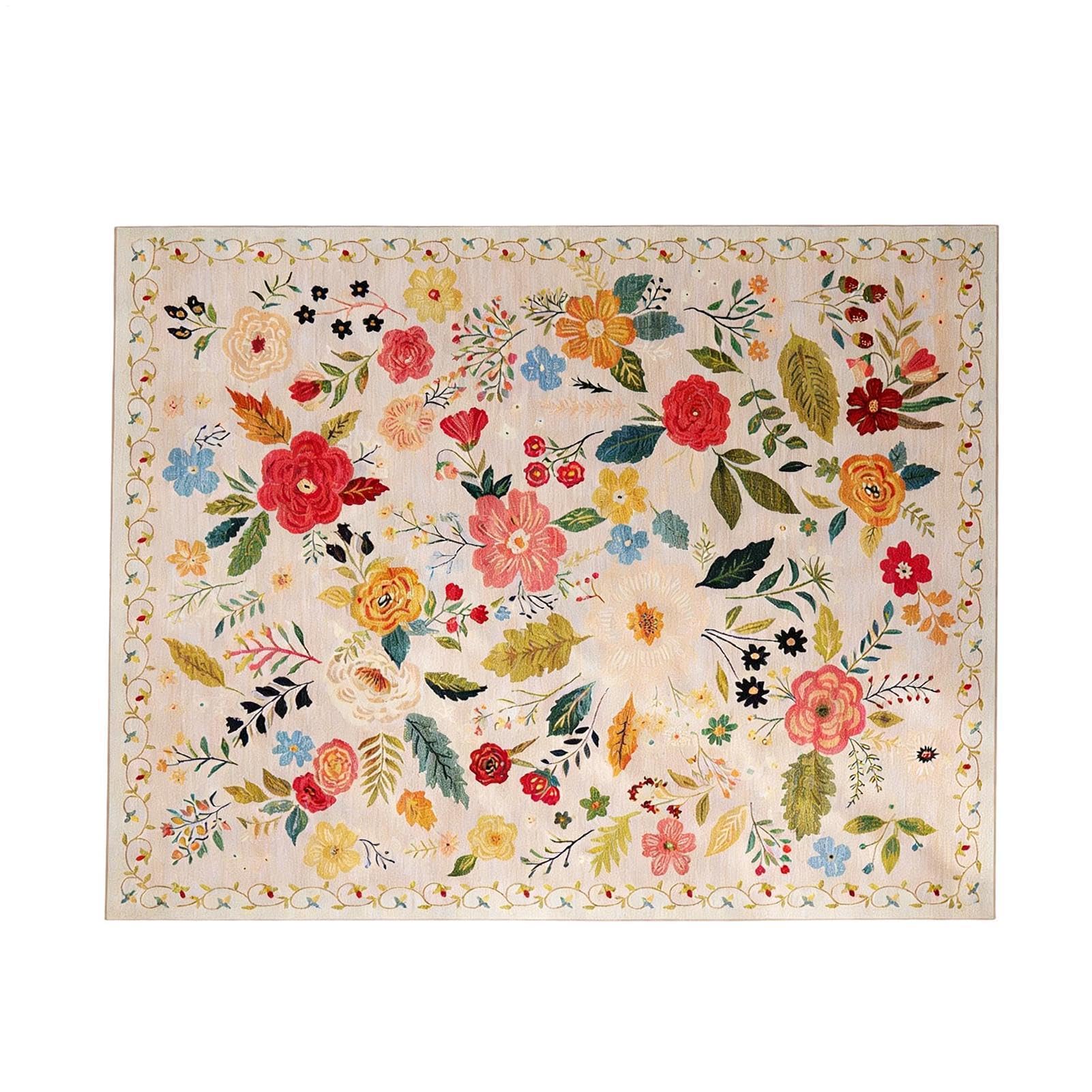 Grand tapis à fleurs extérieur et intérieur pour couloir