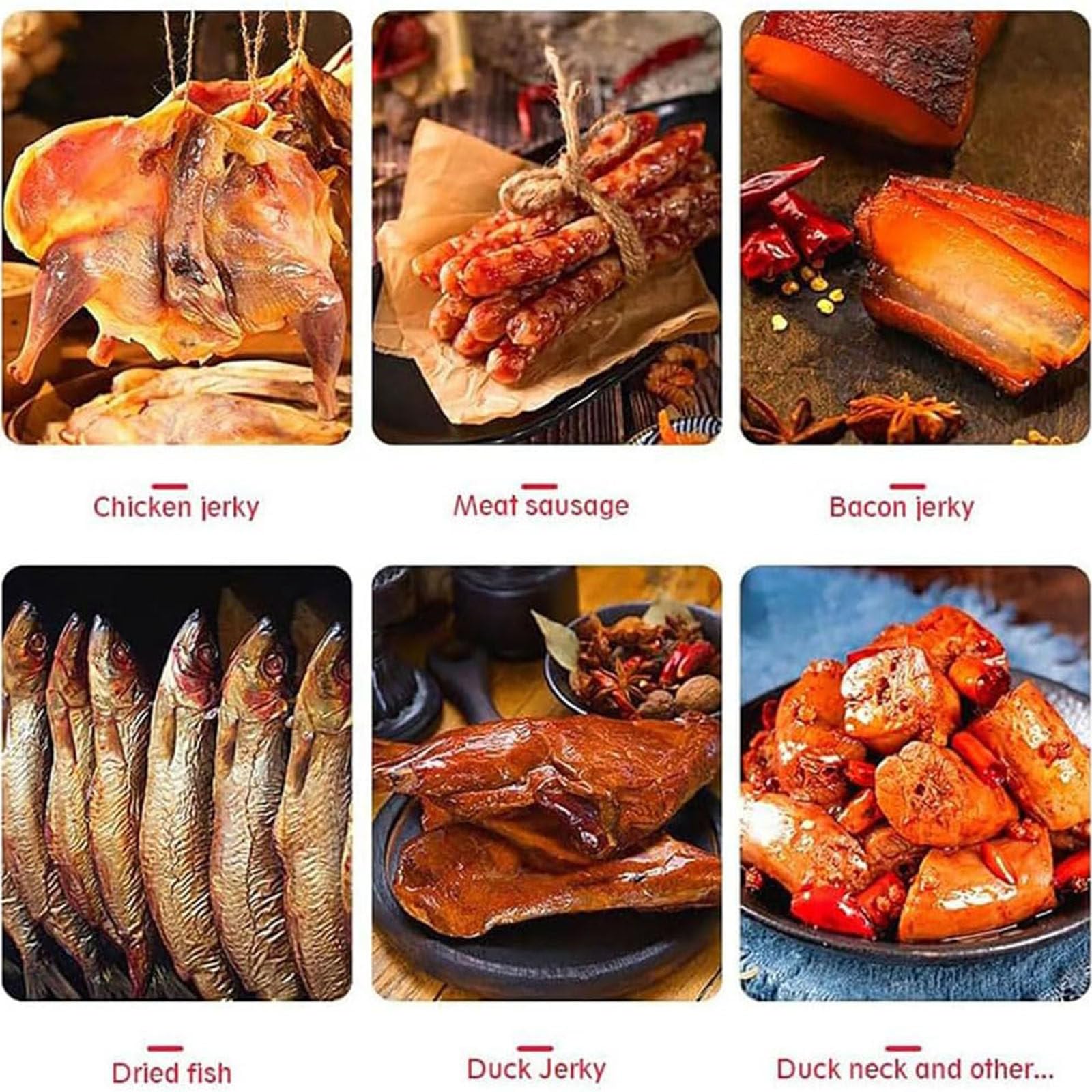 Séchoir à viande professionnel, déshydrateur et armoire de séchage, réfrigérateur pour saucisses, bacon, poulet, canard, poisson et bœuf, rotatif en acier inoxydable, avec minuterie numérique 24 h
