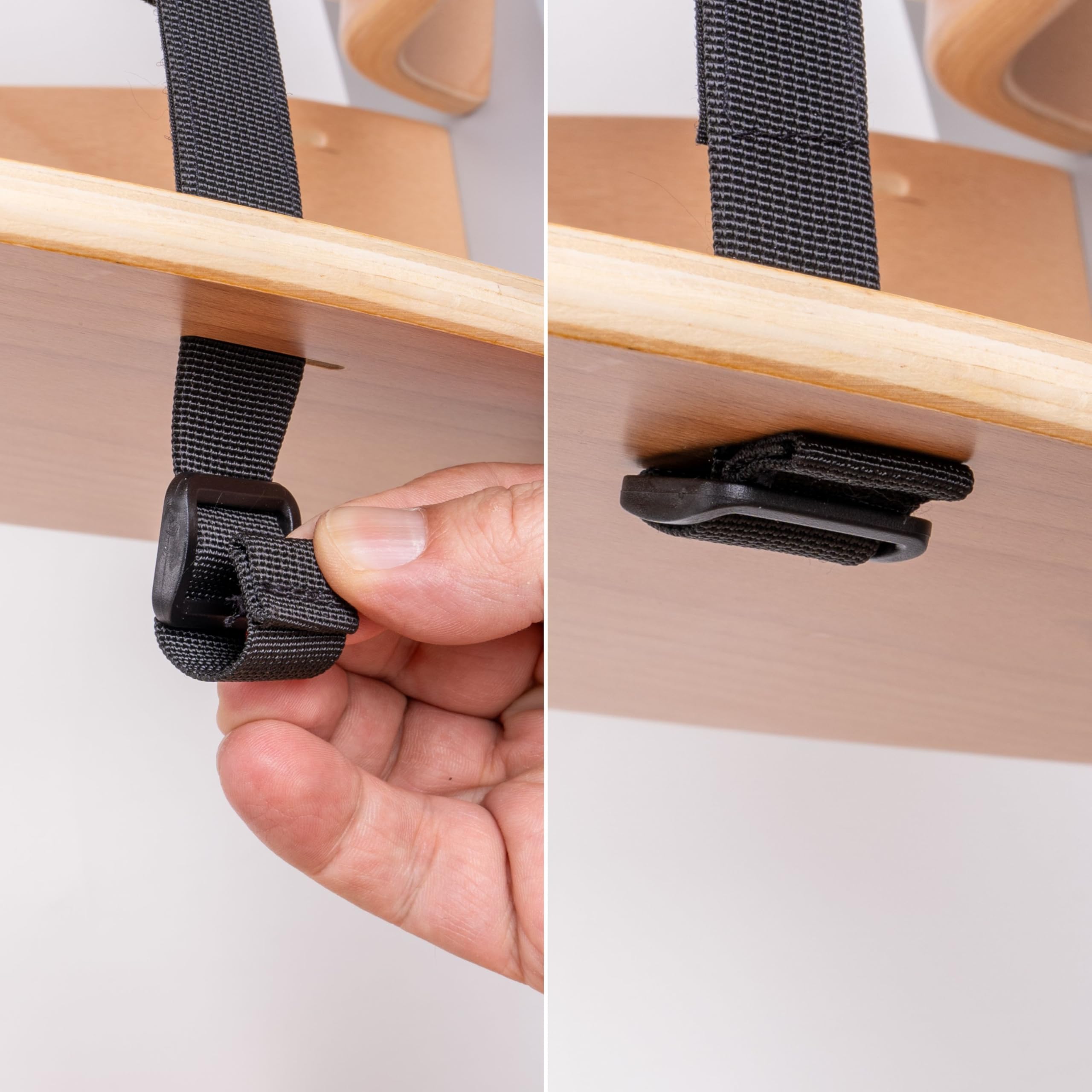 Cinghia inguinale con protezione per cintura per seggiolone, confezione da 2, in nero, cinghie per cintura compatibili con Hauck Alpha Beta, Stokke Tripp Trapp, roba e molti altri
