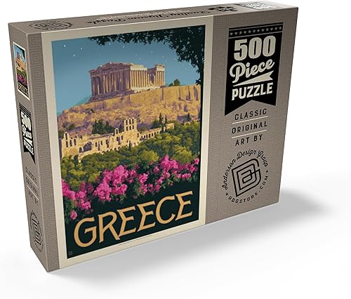 Miniatura 2 de Grecia The Parthenon, póster vintage - Rompecabezas de 500 piezas premium para adultos