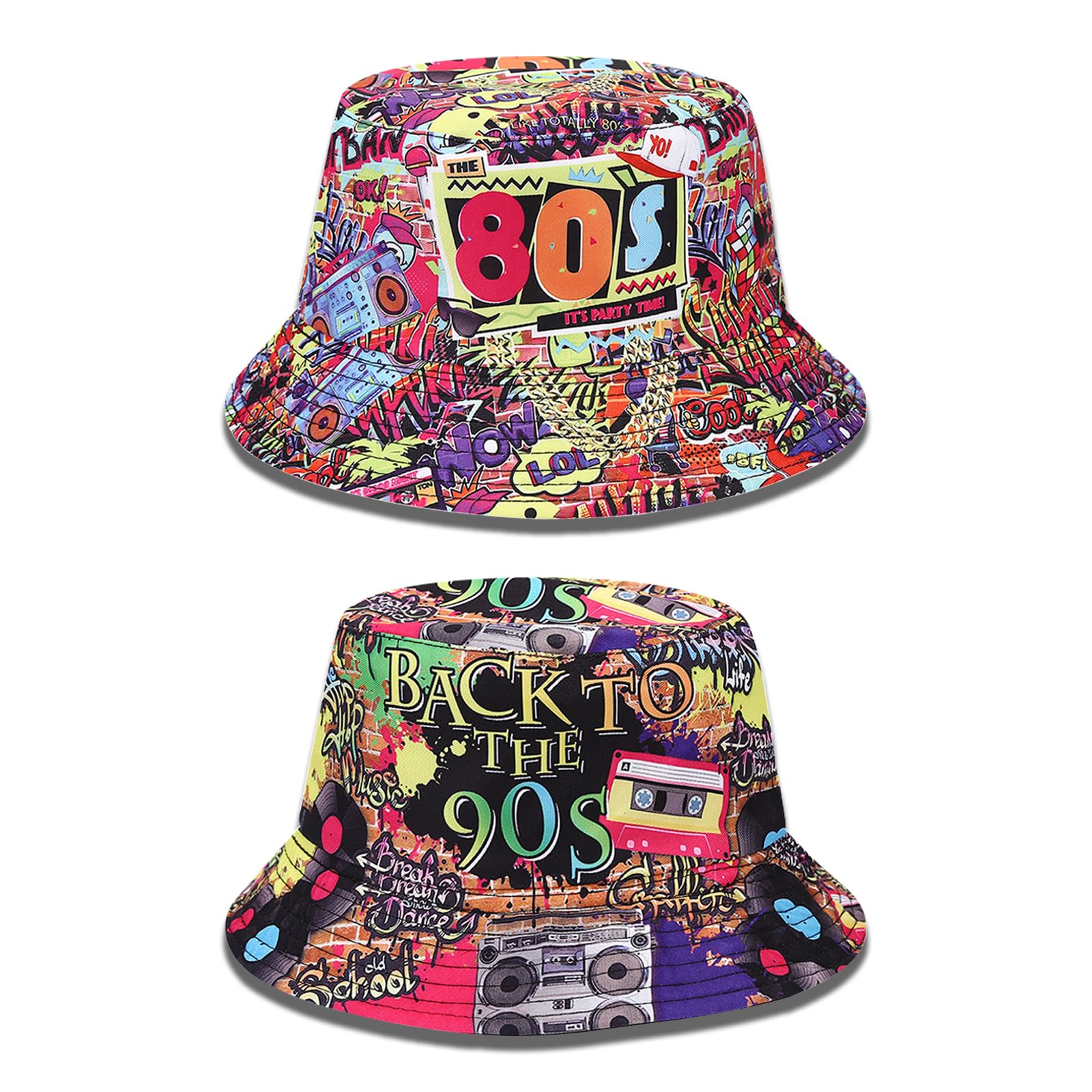 Billowvolve Retro 80s 90s Bucket Hats