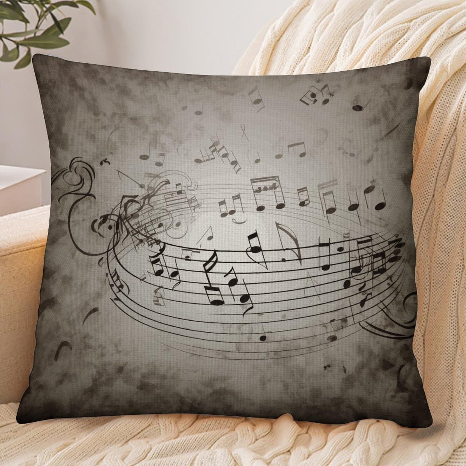 Fekiloot Style Music Note Wall Pillowcase Pillow Sham Pillow Case