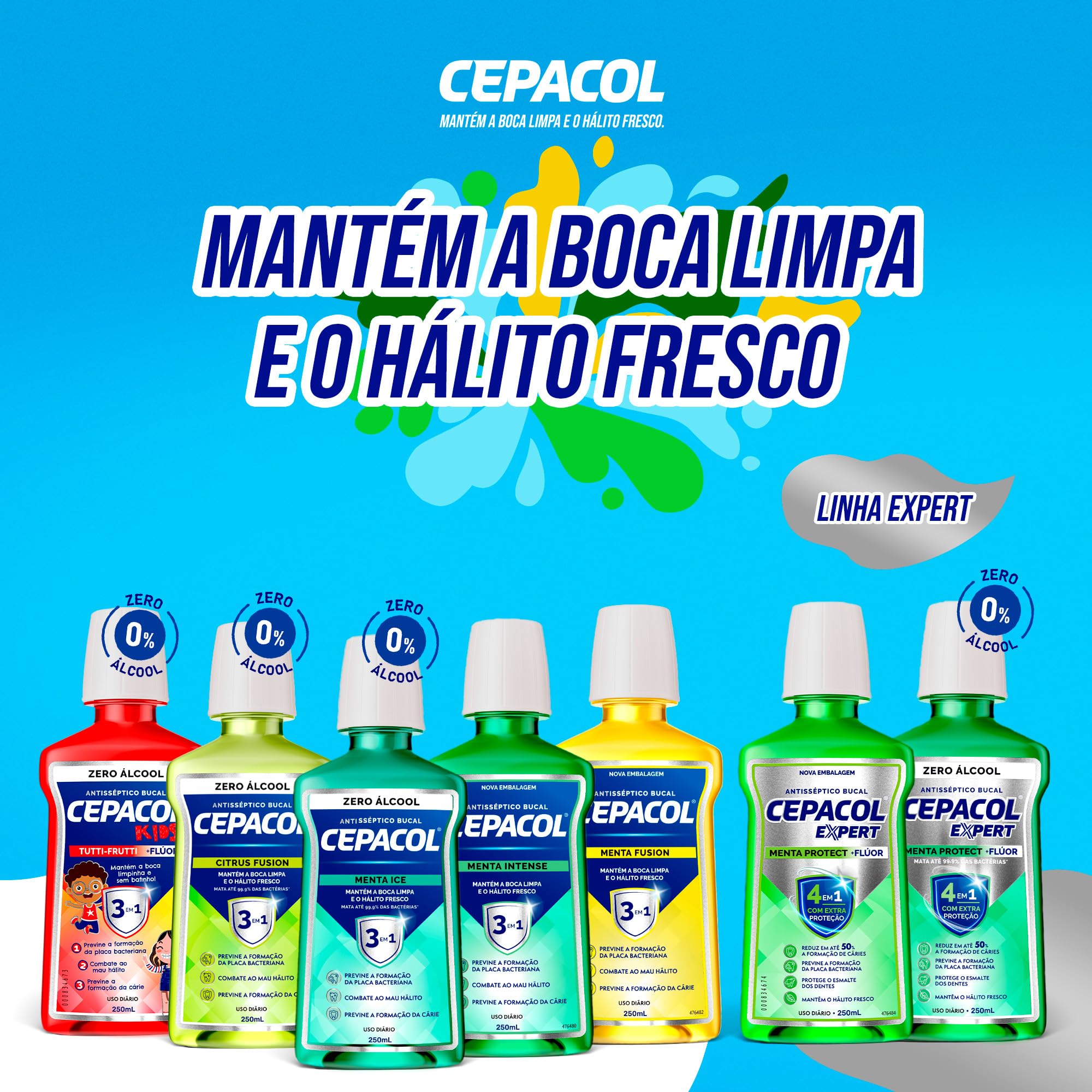 CEPACOL - Enxaguante Bucal Expert Menta Protect - Com Flúor