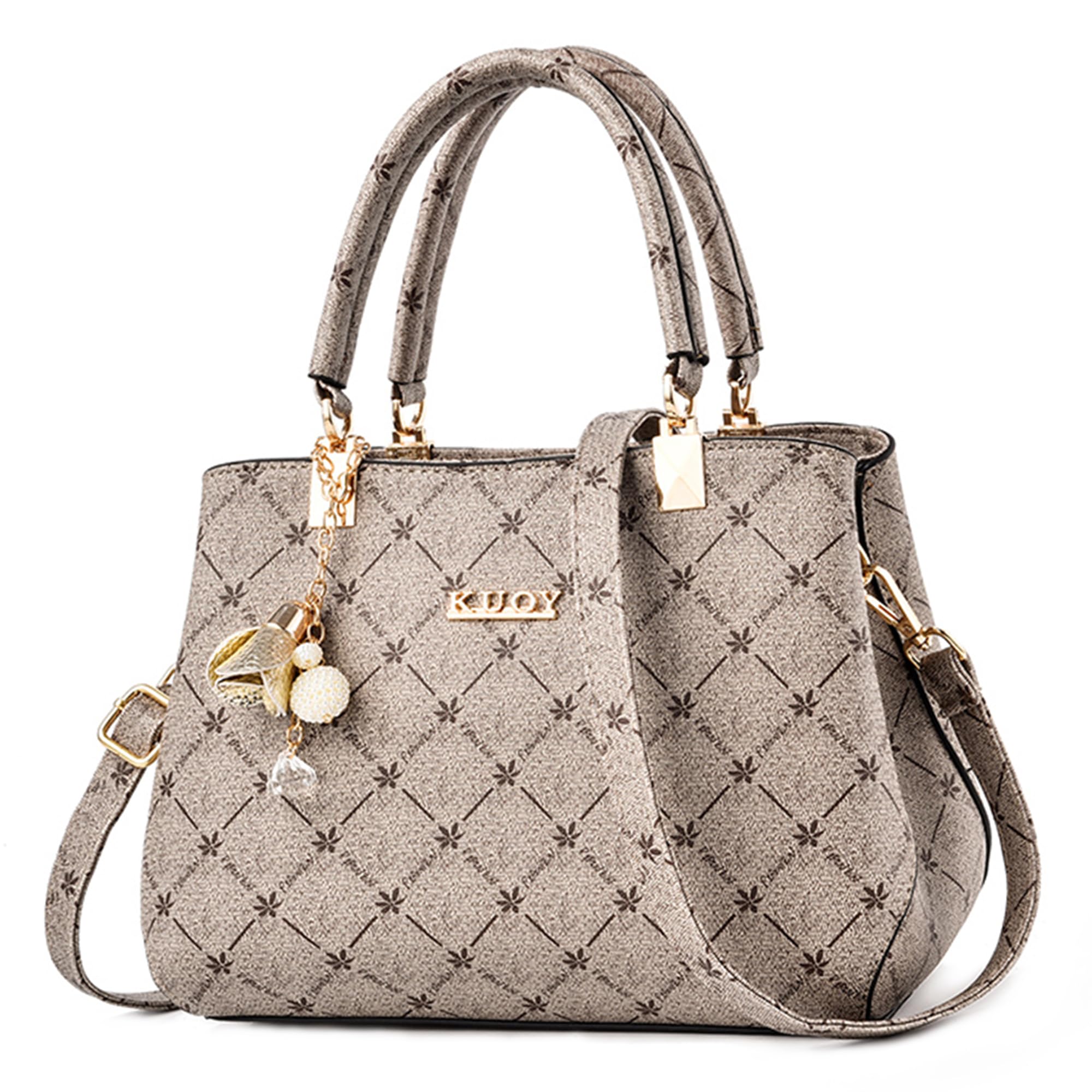 Women Handbag Exquisite Pendant Shoulder Bag Elegant Maple Leaf Top Handle Bag PU Leather Handbags for Ladies